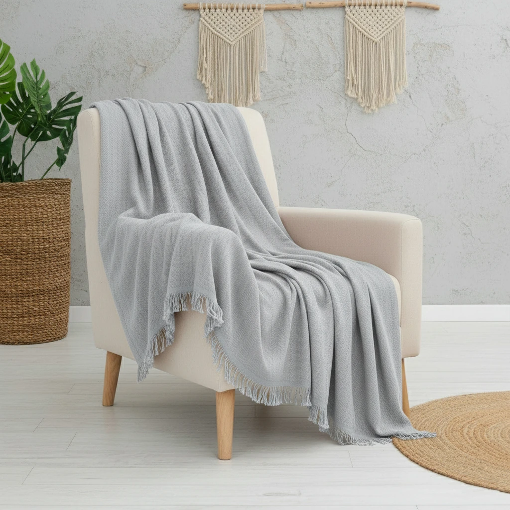 Merlin TV Şalı & Koltuk Örtüsü - Gri