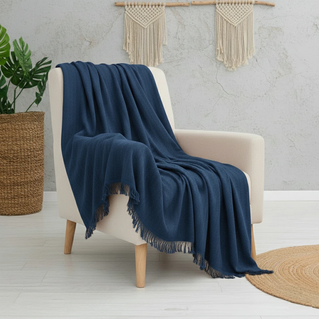 Merlin TV Şalı & Koltuk Örtüsü - Lacivert