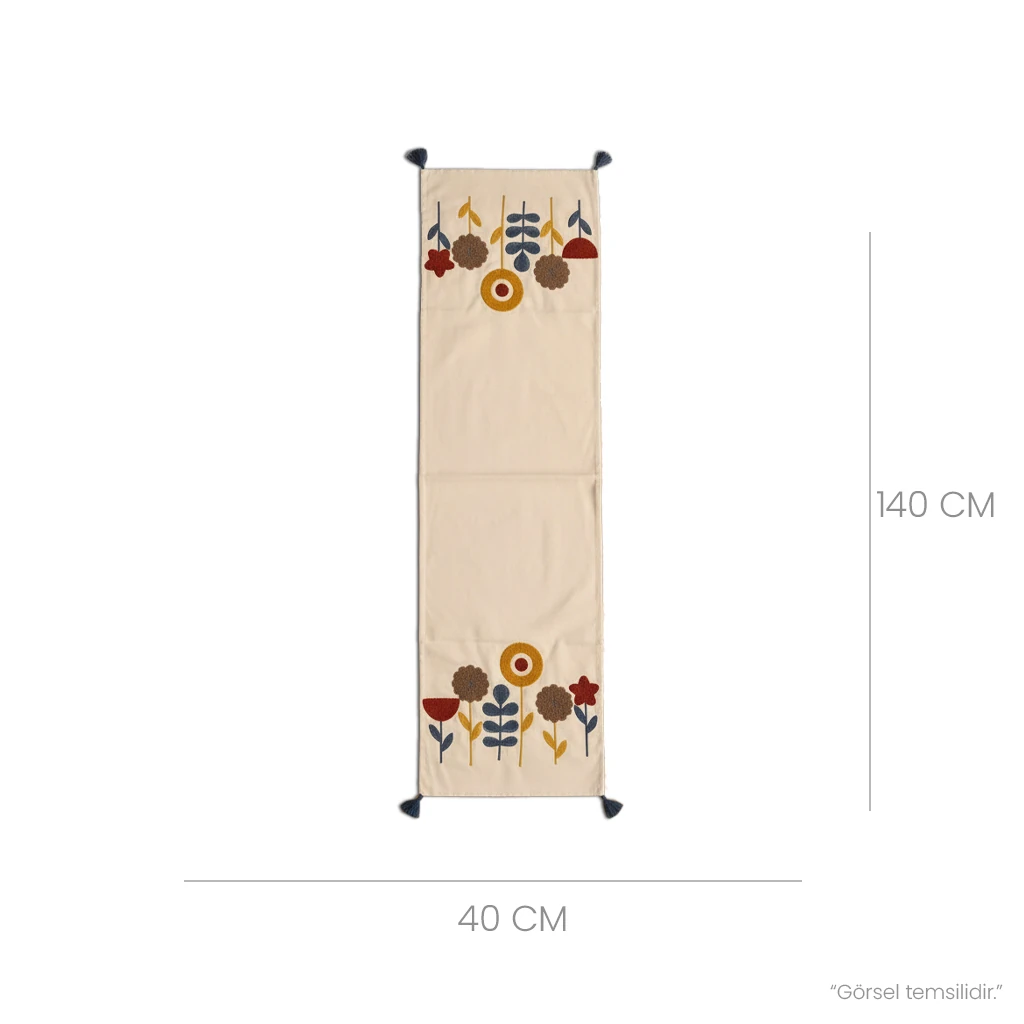 Yıldız Bohem Punch Nakışlı Masa Runner