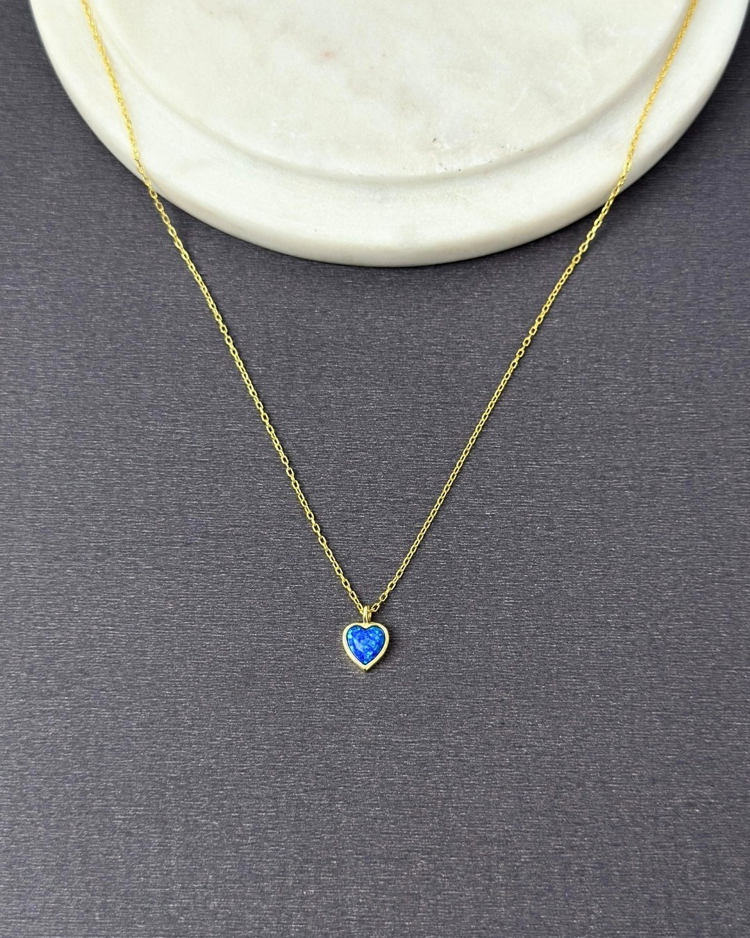 Mini Opal Kalp Kolye