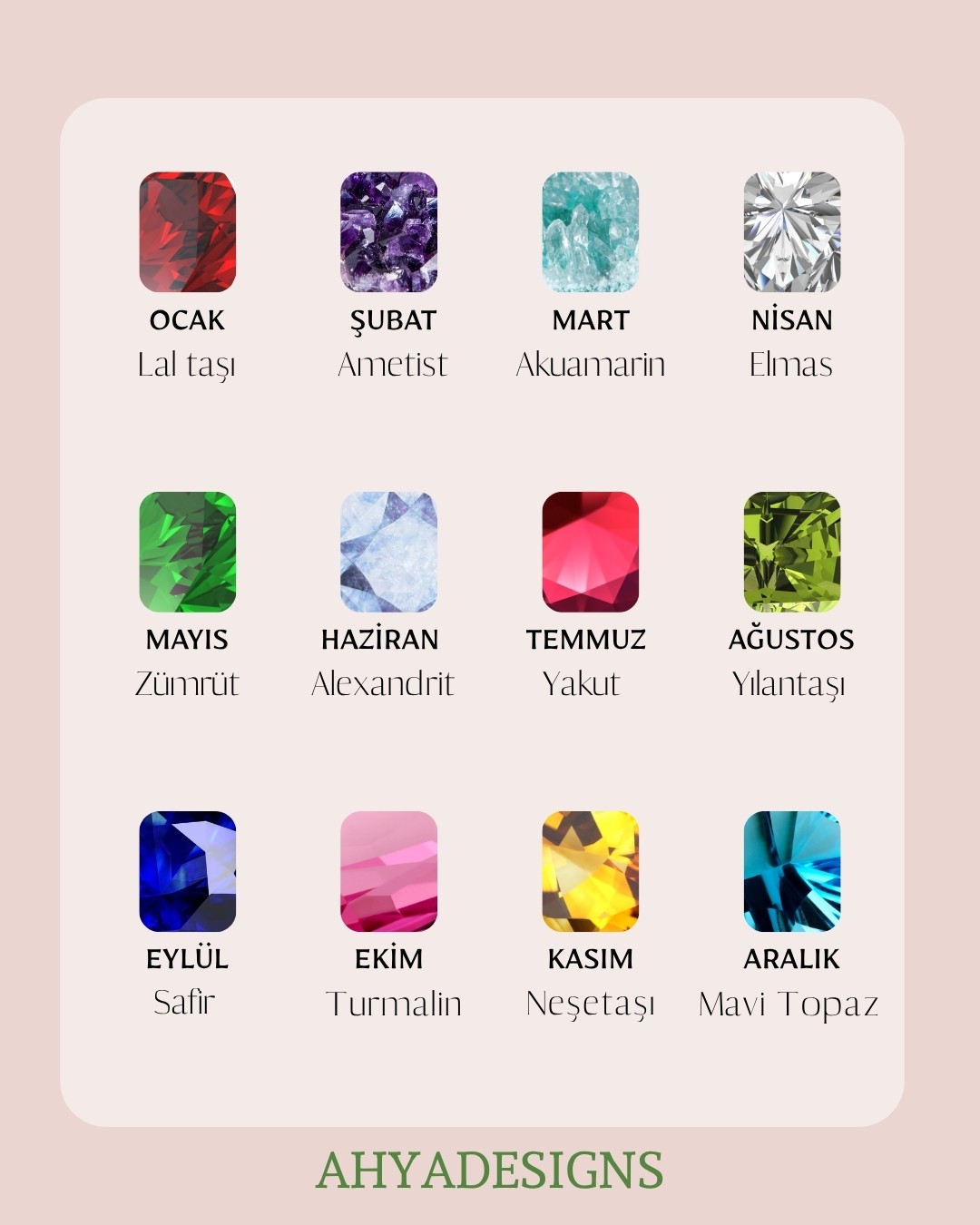 Kişiye Özel Doğum Taşı Halka İsim Kolyesi