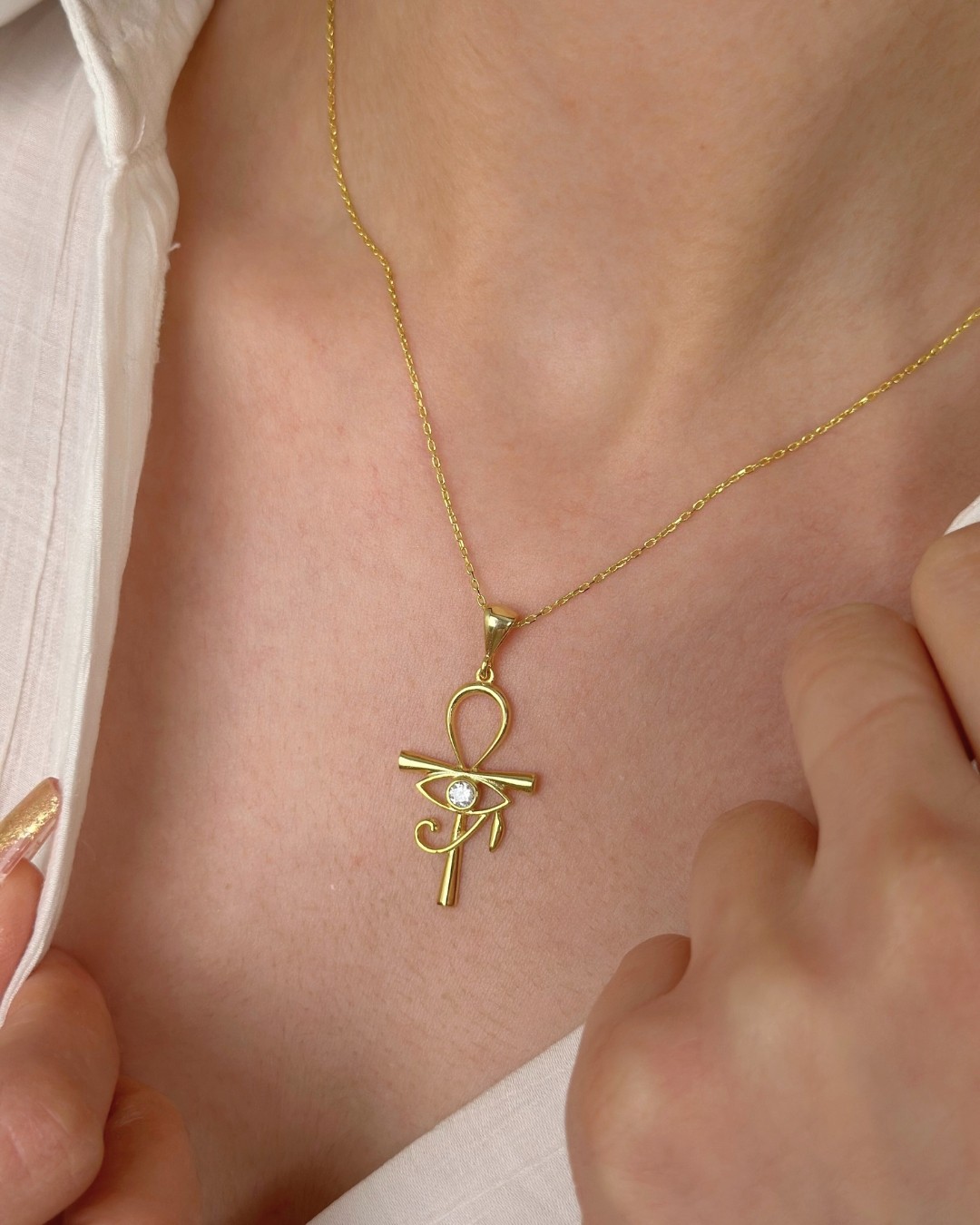 Ankh ve Horus’un Gözü Kolye