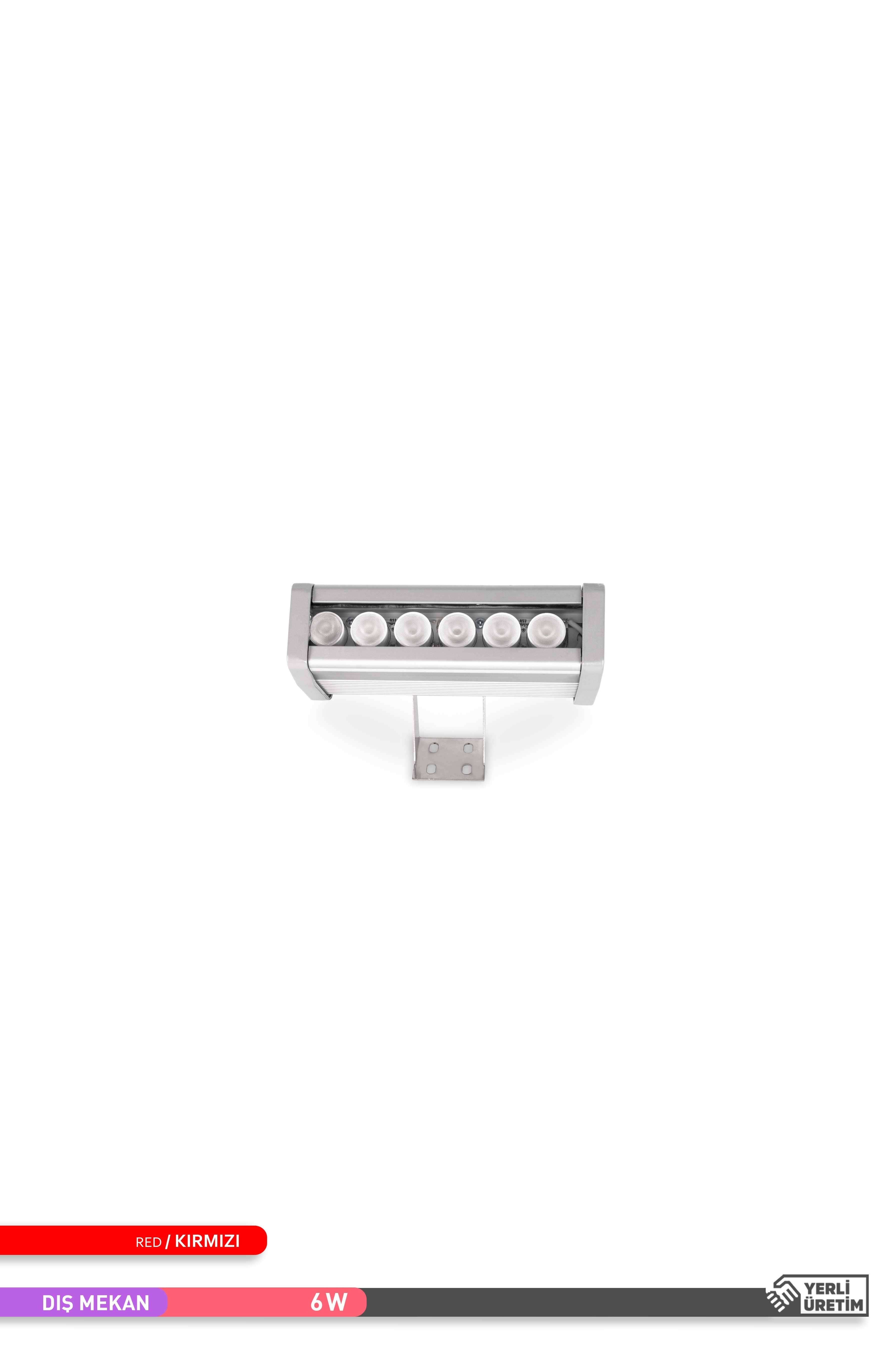 ACK LED Wallwasher Kırmızı Işık 6W 180mm AT20-00643 