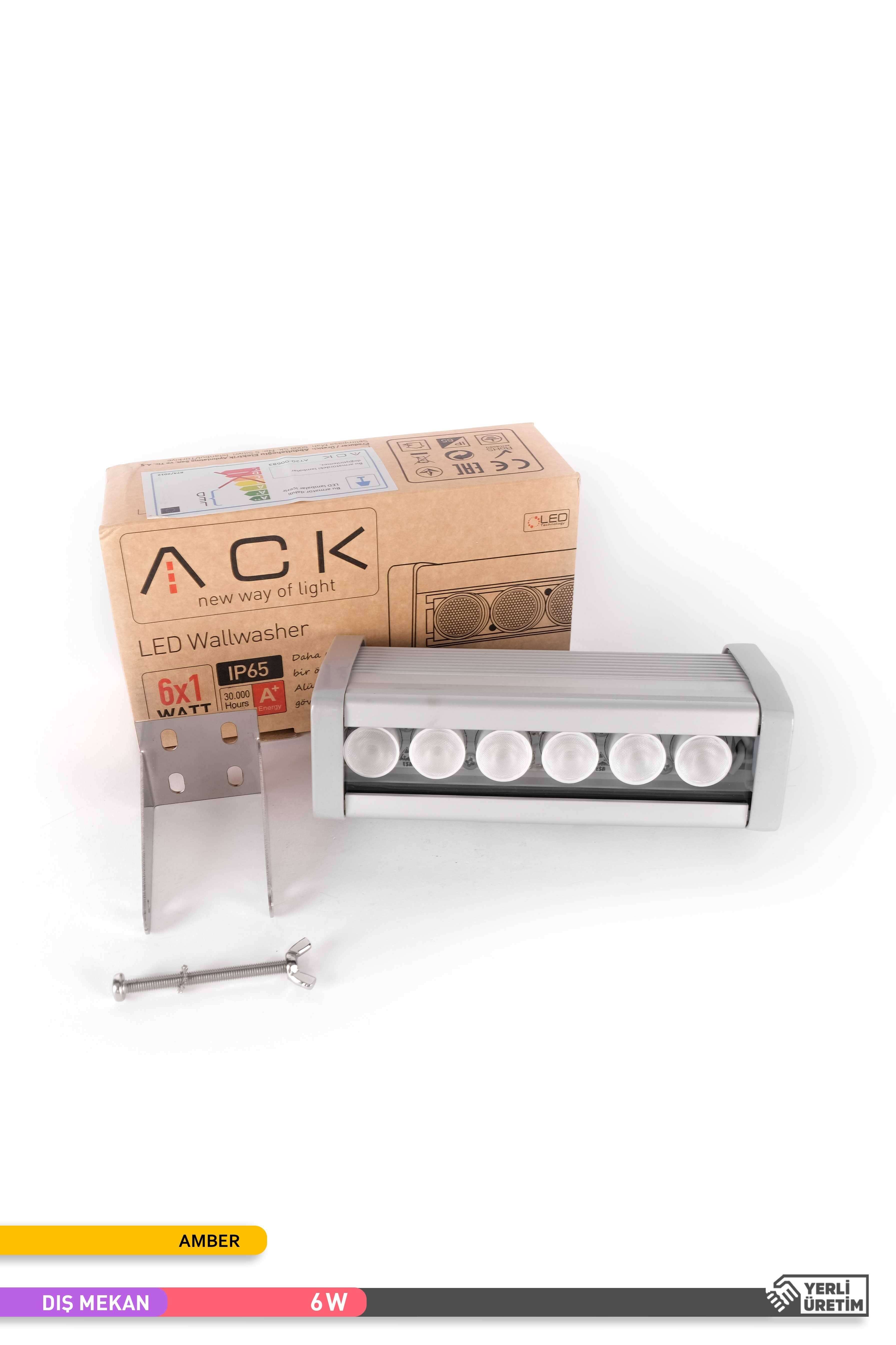 ACK LED Wallwasher Amber Işık 6W 180mm AT20-00683