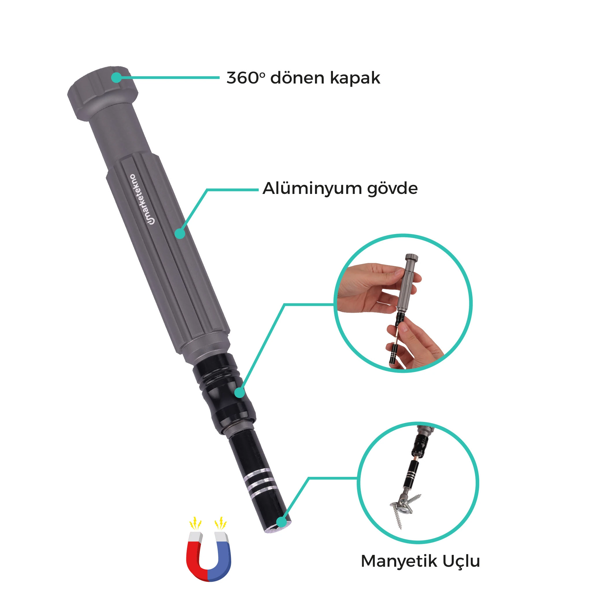 Multifonksiyonel 150 Parça Tornavida Seti - Manyetik Uçlu Profesyonel Onarım ve Telefon Tamir Seti  
