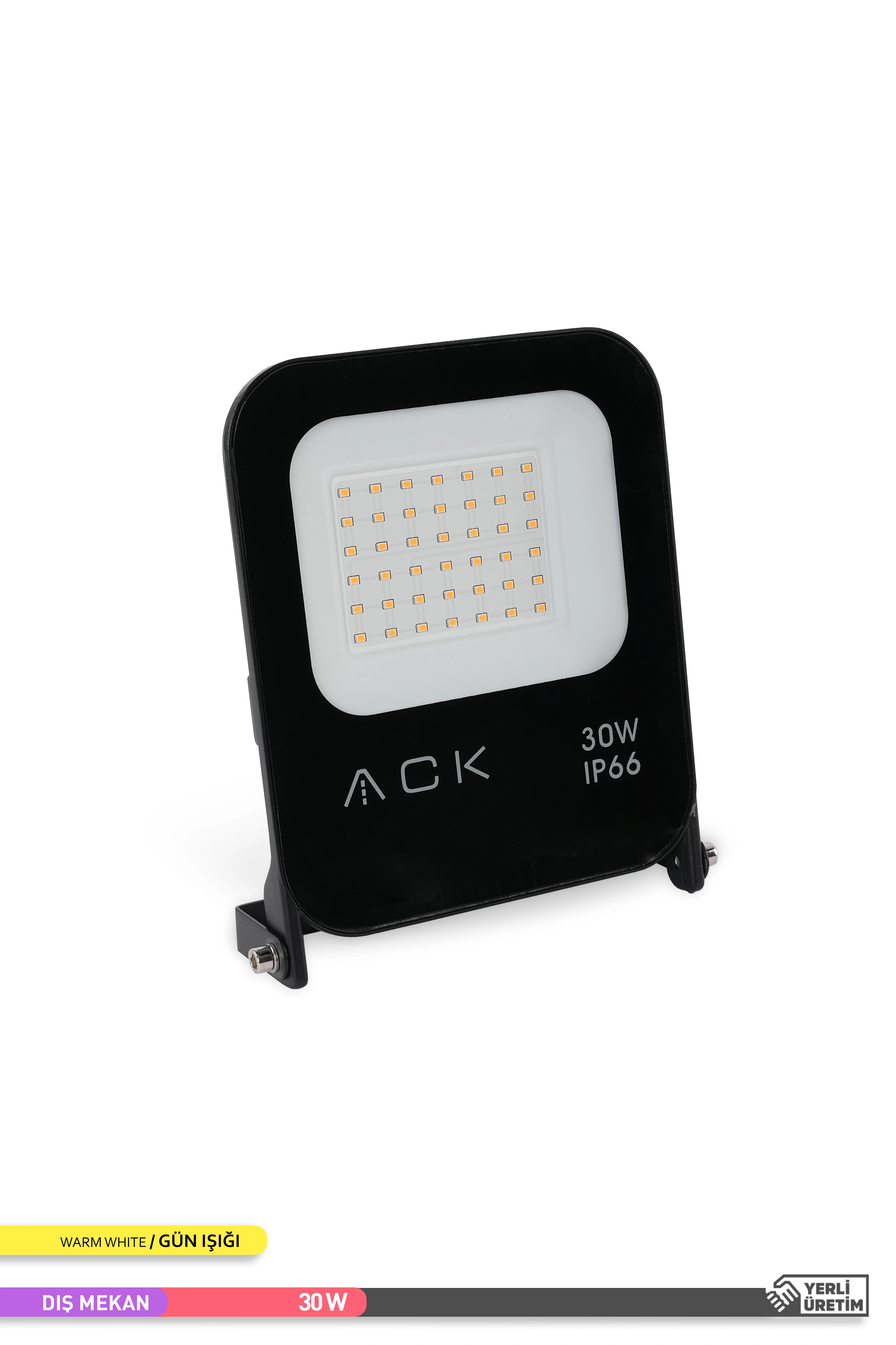 ACK SMD LED Projektör Siyah Kasa 3000K Gün Işığı 220V 30W