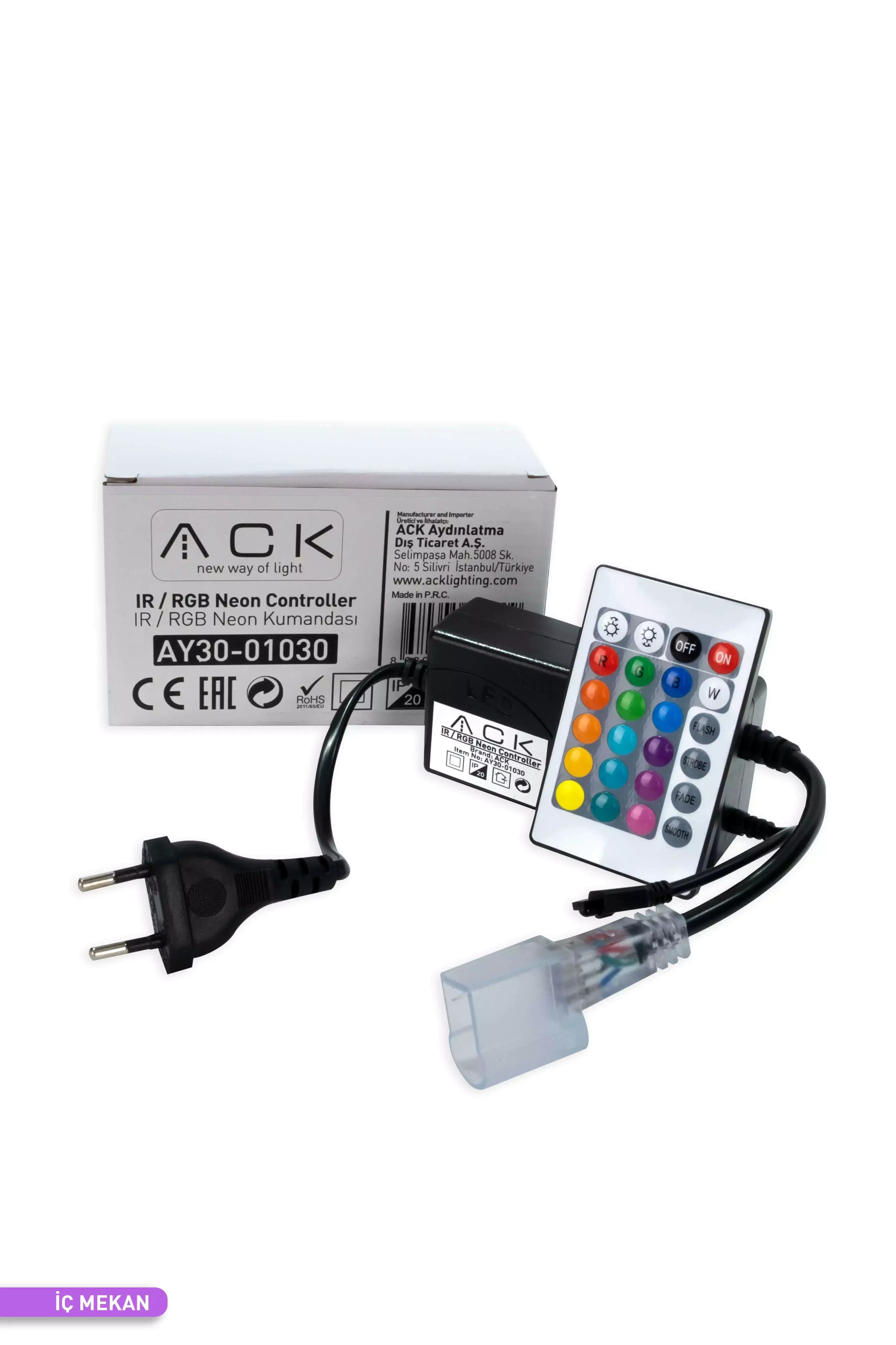 ACK Neon Hortum Kumandalı RGB Kontrol Modülü 220V AY30-01030