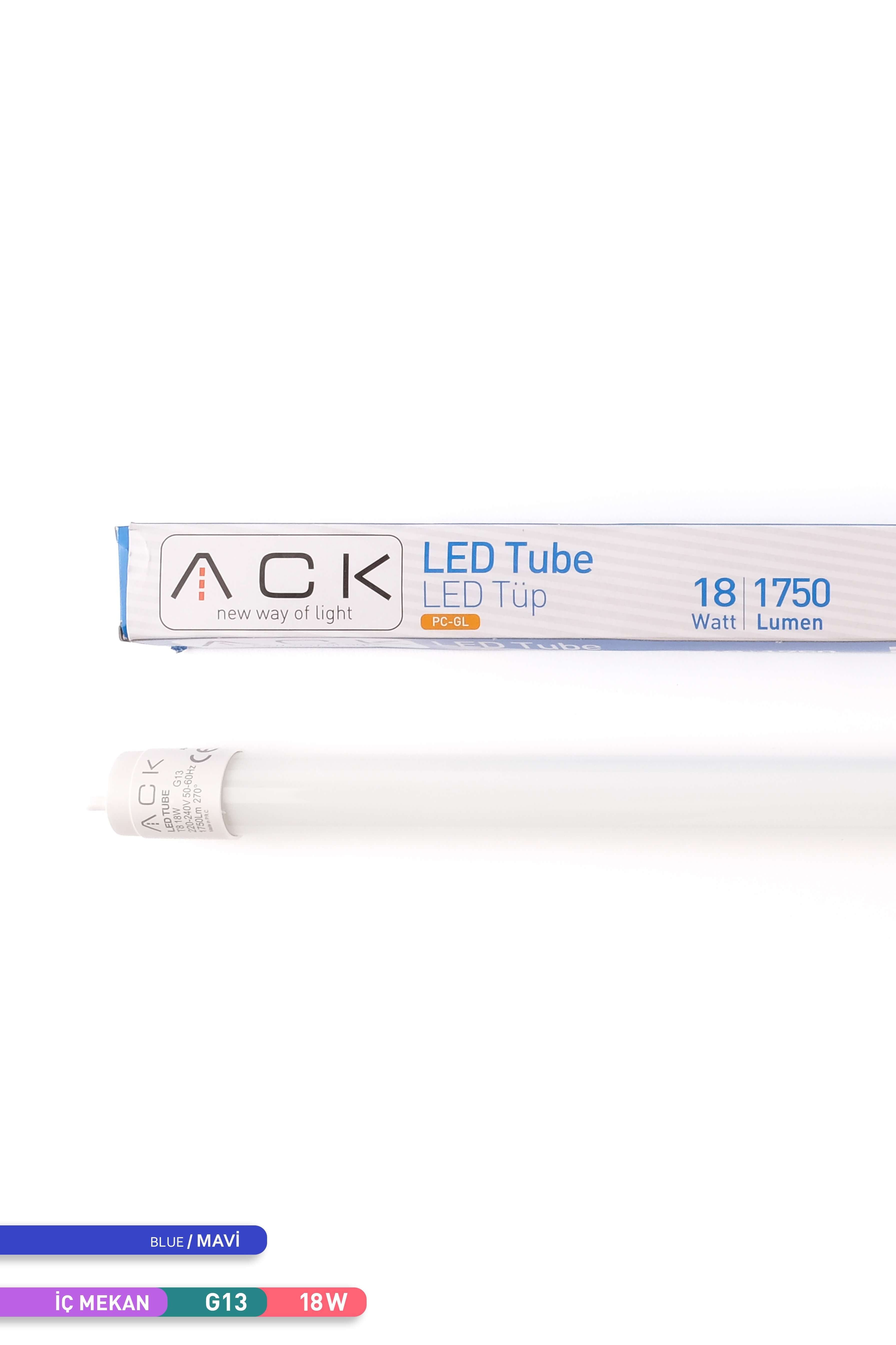 ACK 18W LED Tüp Floresan Ampul Mavi G13 AA52-01286