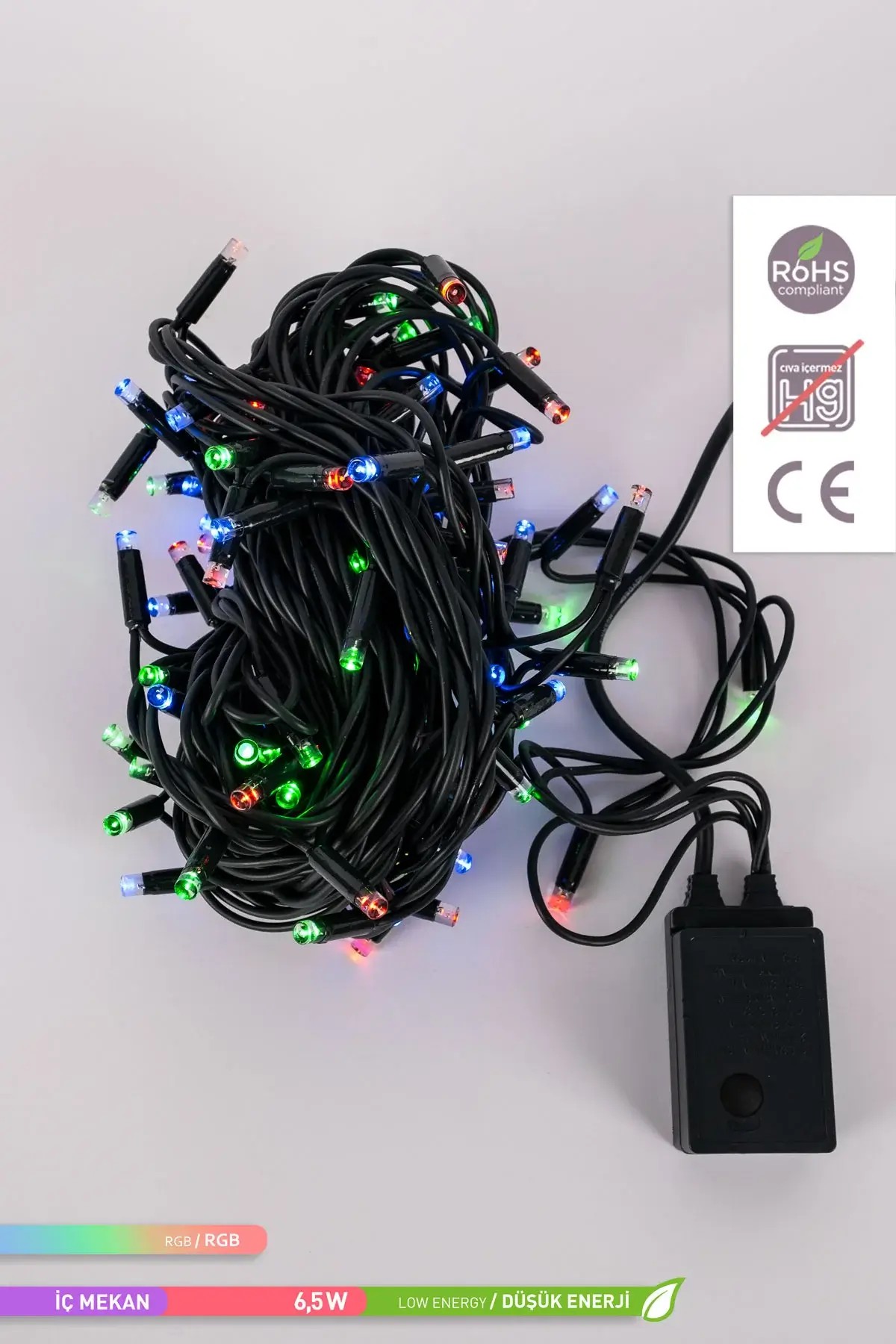 ACK 100 LED li Seri Eklenebilir LED Süsleme RGB 220V 10m AS90-00109