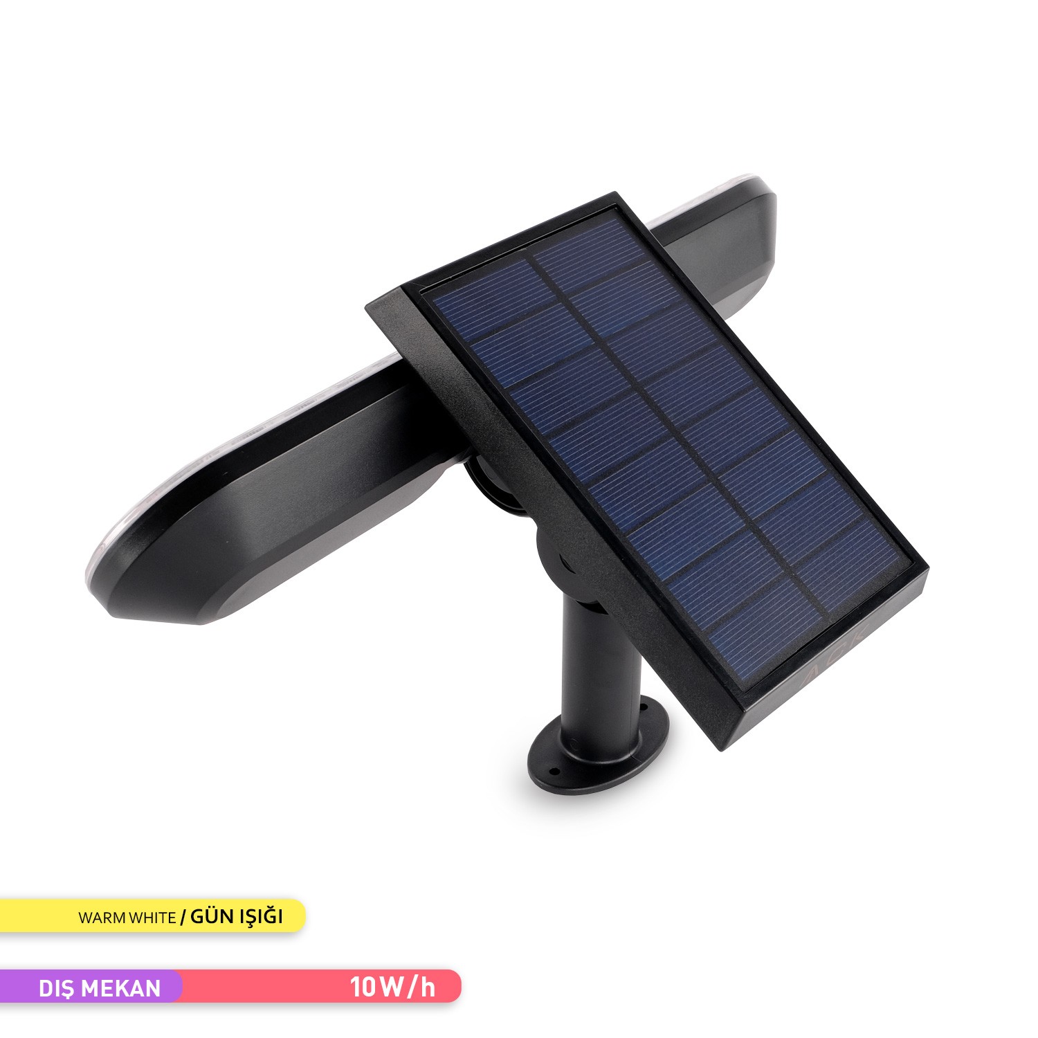 Ack Solar LED Kazıklı Çim Armatürü Güneş Enerjili Bahçe Duvar Aydınlatması 3000K Günışığı AG60-02801