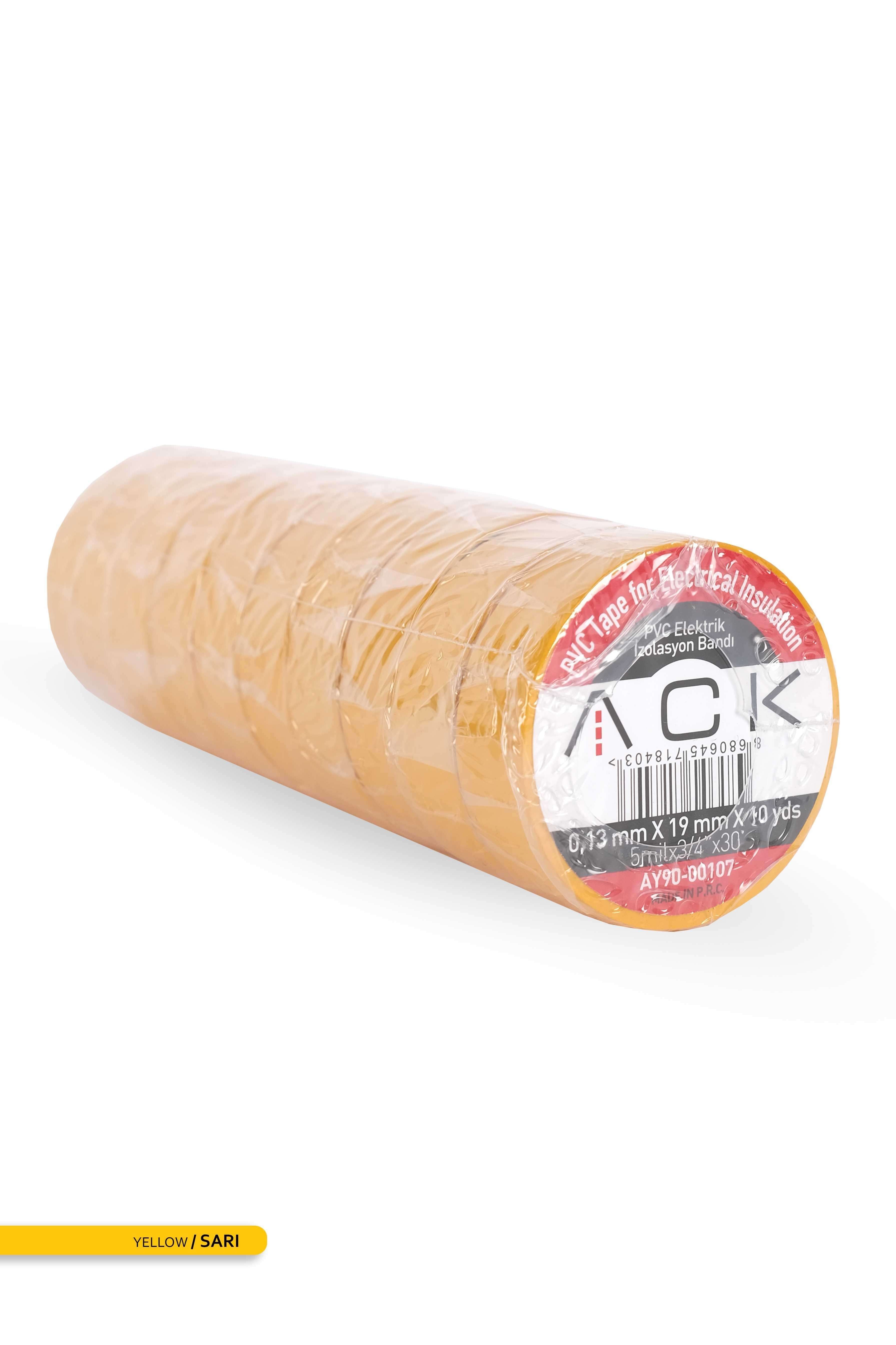ACK PVC Elektrik İzolasyon Bandı Sarı 8m AY90-00107