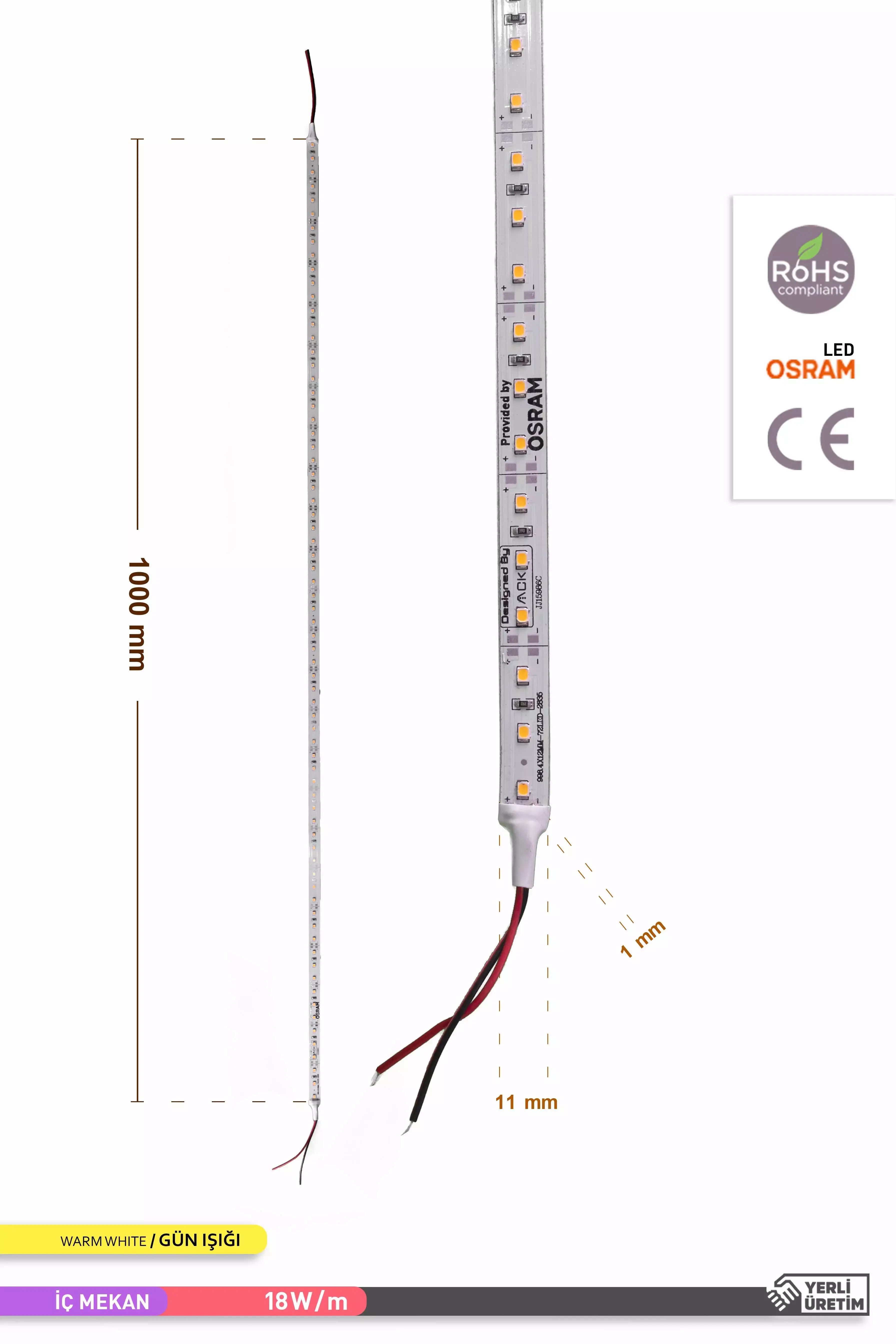 ACK LED Bar 3000K Gün Işığı 12V 18W AS05-00100