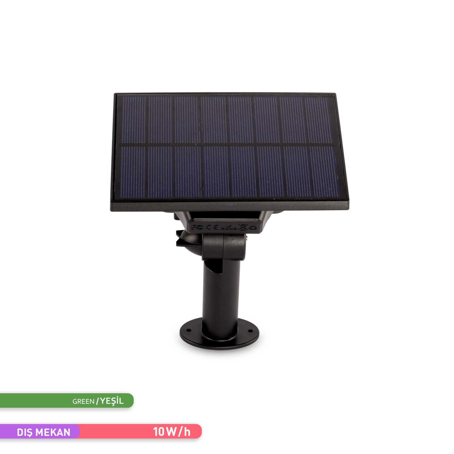 Ack Solar PC LED Kazıklı Çim Armatürü Güneş Enerjili Bahçe Duvar Aydınlatması Yeşil Işık 2 Kademe AG60-01851