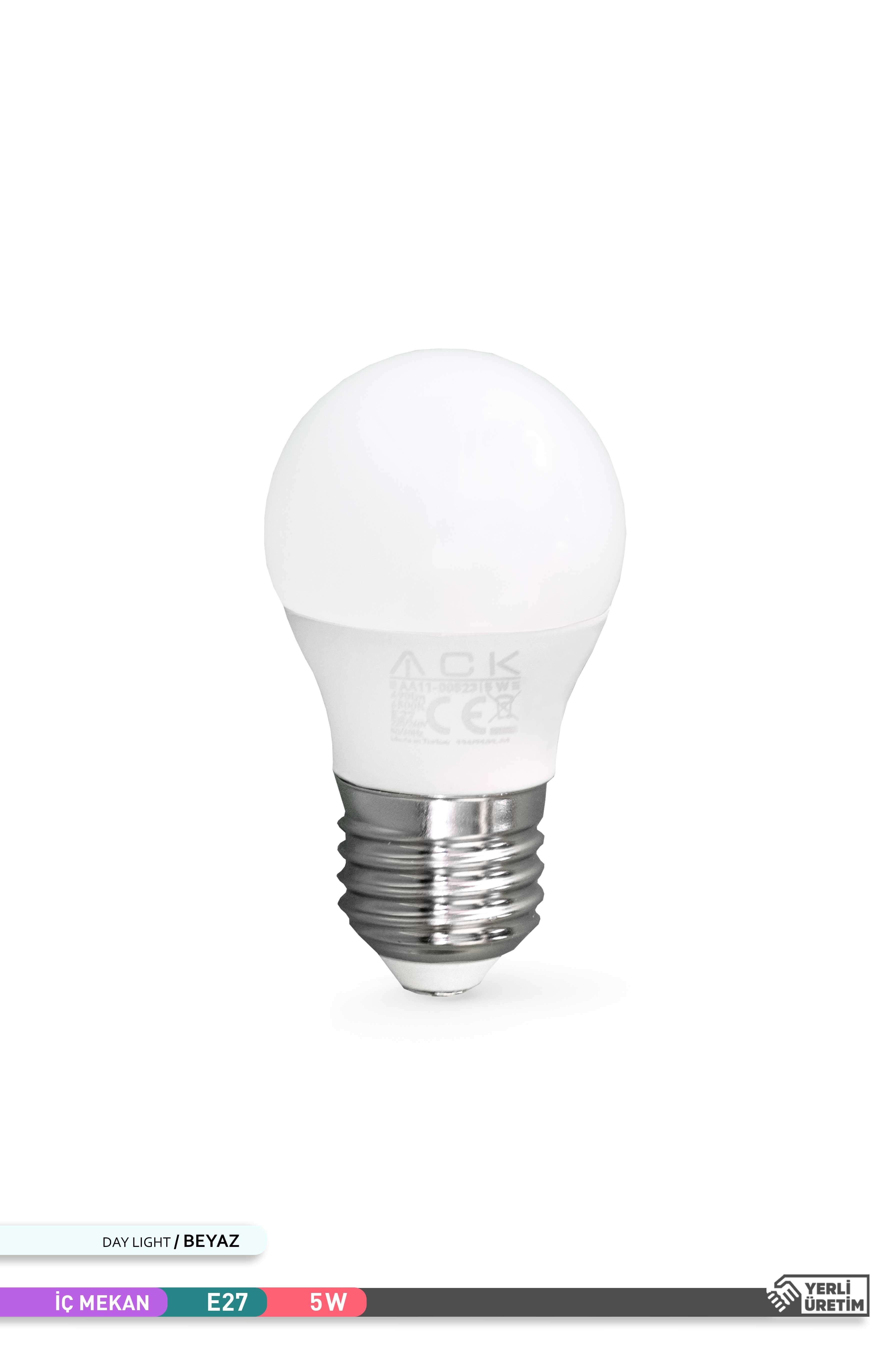 ACK LED Top Ampul 6500K Beyaz Işık 220V 5W E27