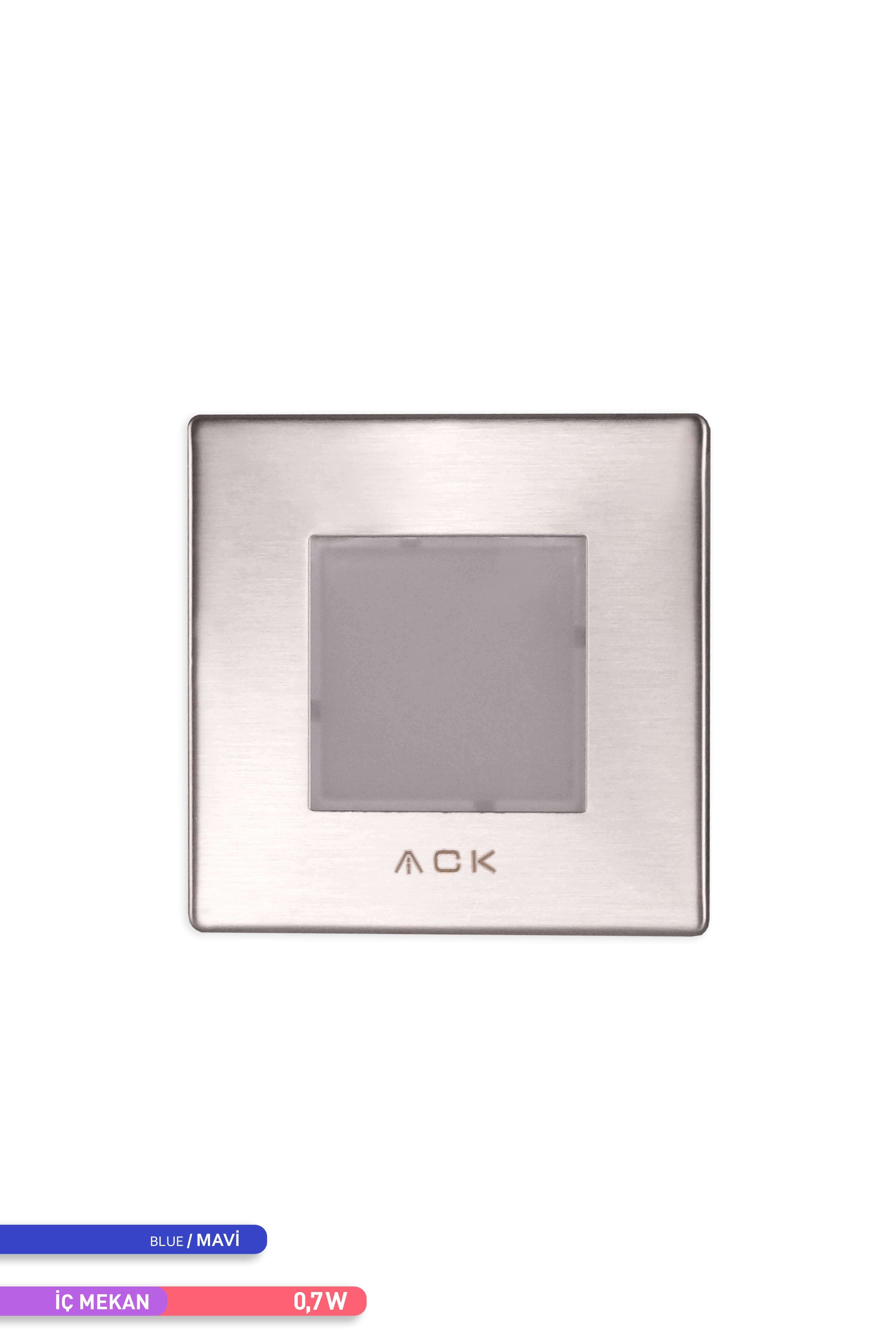 ACK LED Merdiven-Duvar Armatürü Kare Mavi Işık 0.7W
