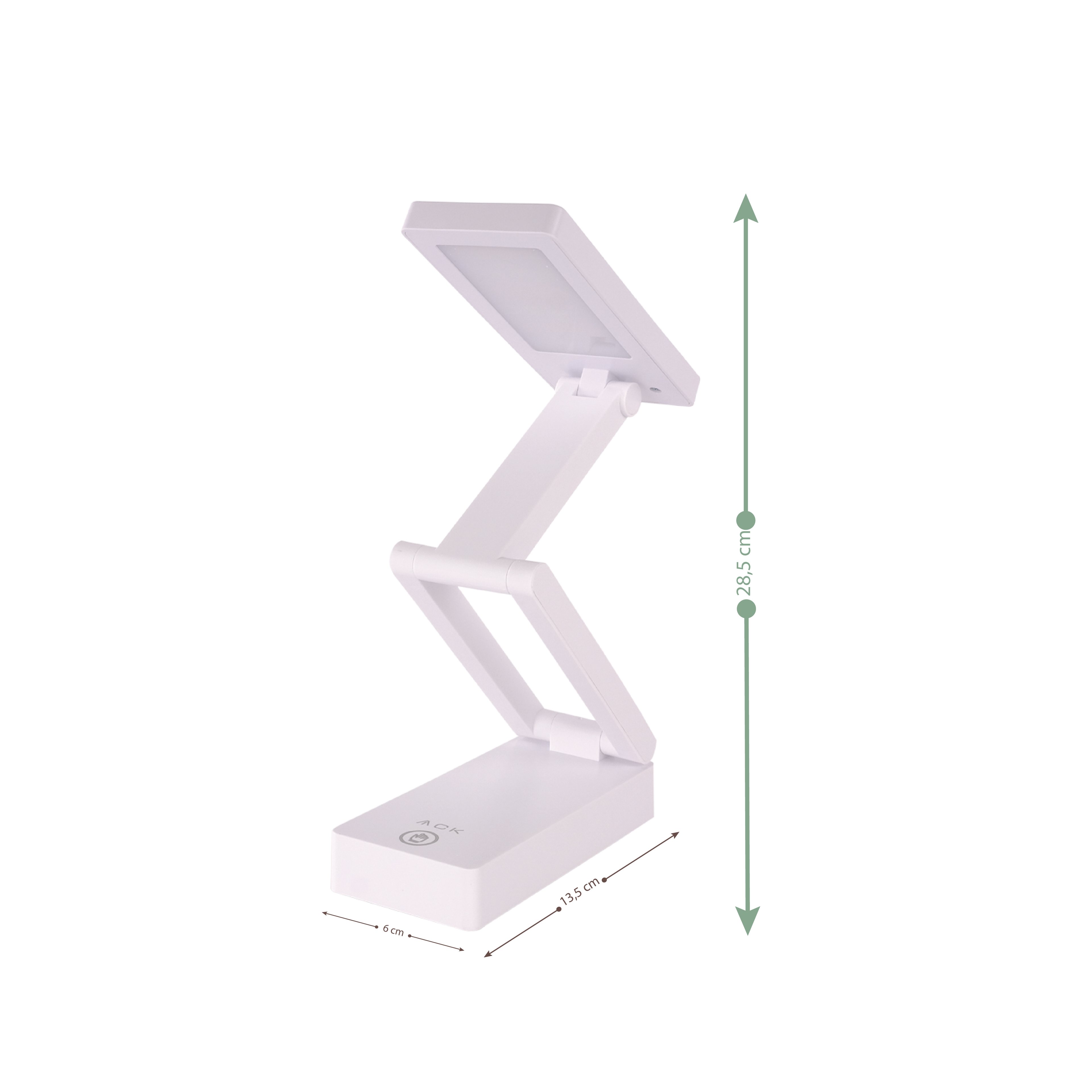 ACK Şarjlı Dokunmatik LED Masa Lambası, Ayarlanabilir Işıklı, Katlanabilir Çalışma ve Okuma Işığı AF11-10019