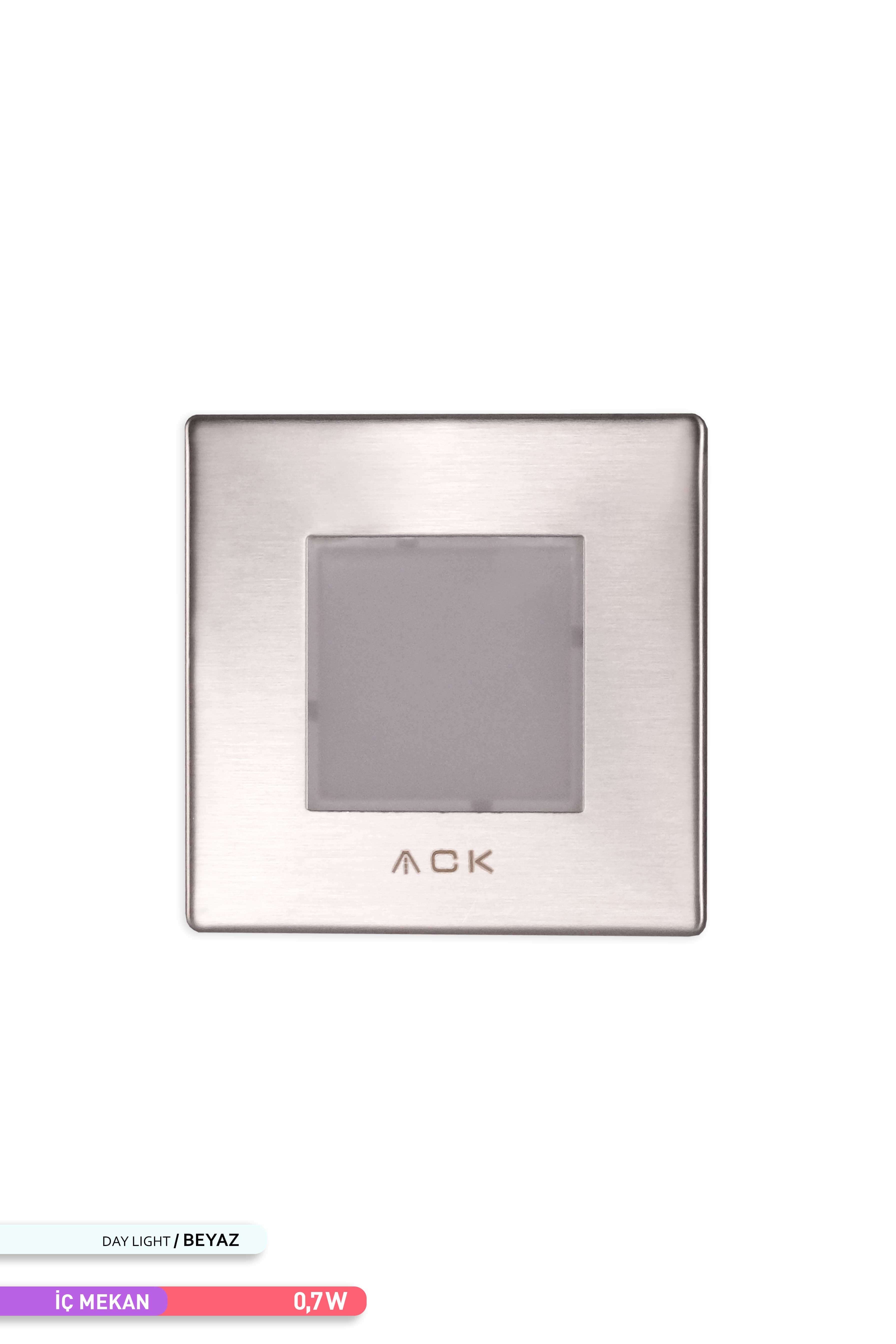 ACK LED Merdiven-Duvar Armatürü Kare 6500K Beyaz Işık 0.7W