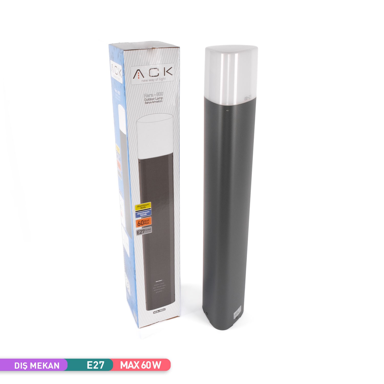 ACK HERA 800 - E27 Bahçe Aydınlatma Armatürü 80cm AG36-00062  