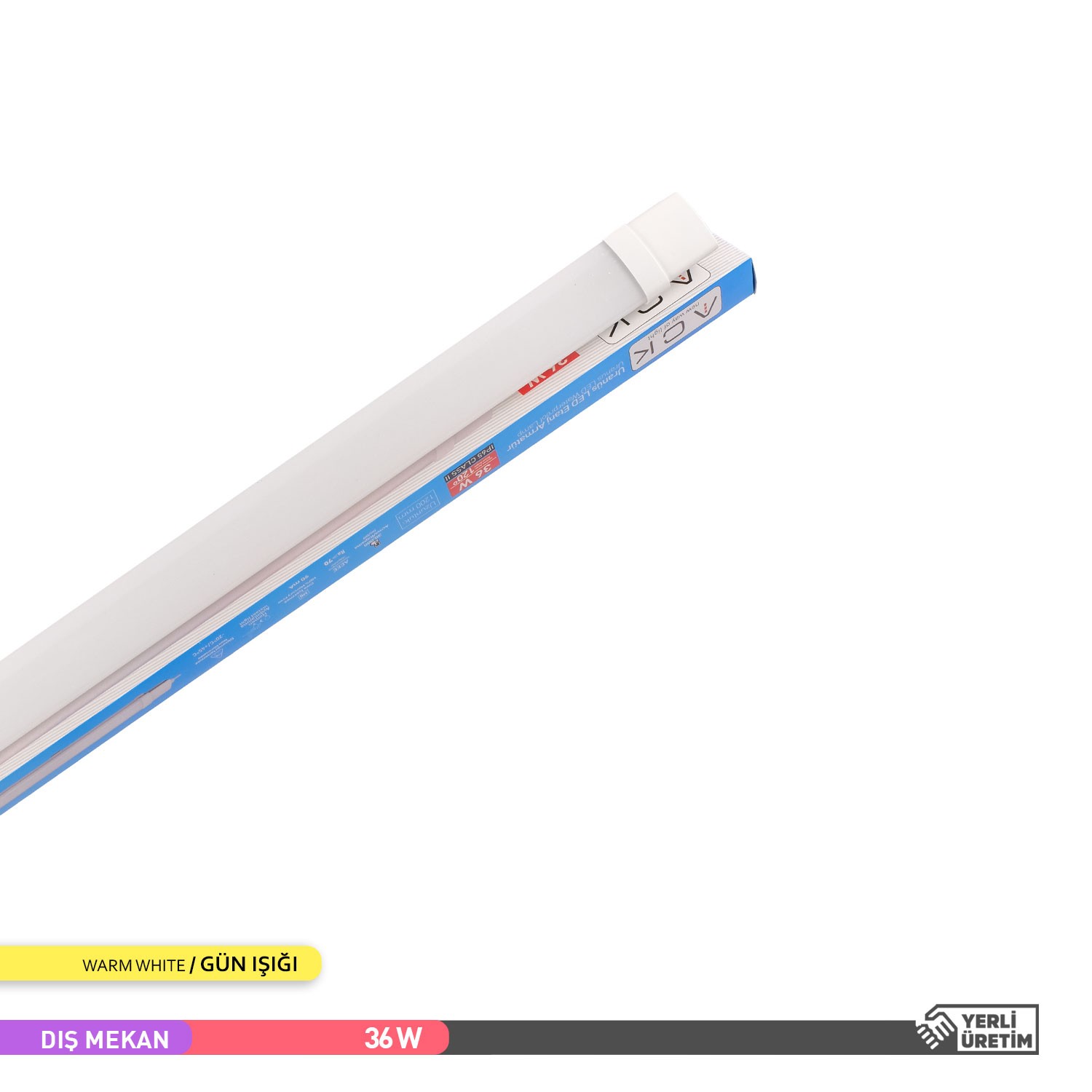 ACK Uranüs LED Bant Etanj Armatür 36W 3000K Günışığı 120cm IP65 AT02-01200