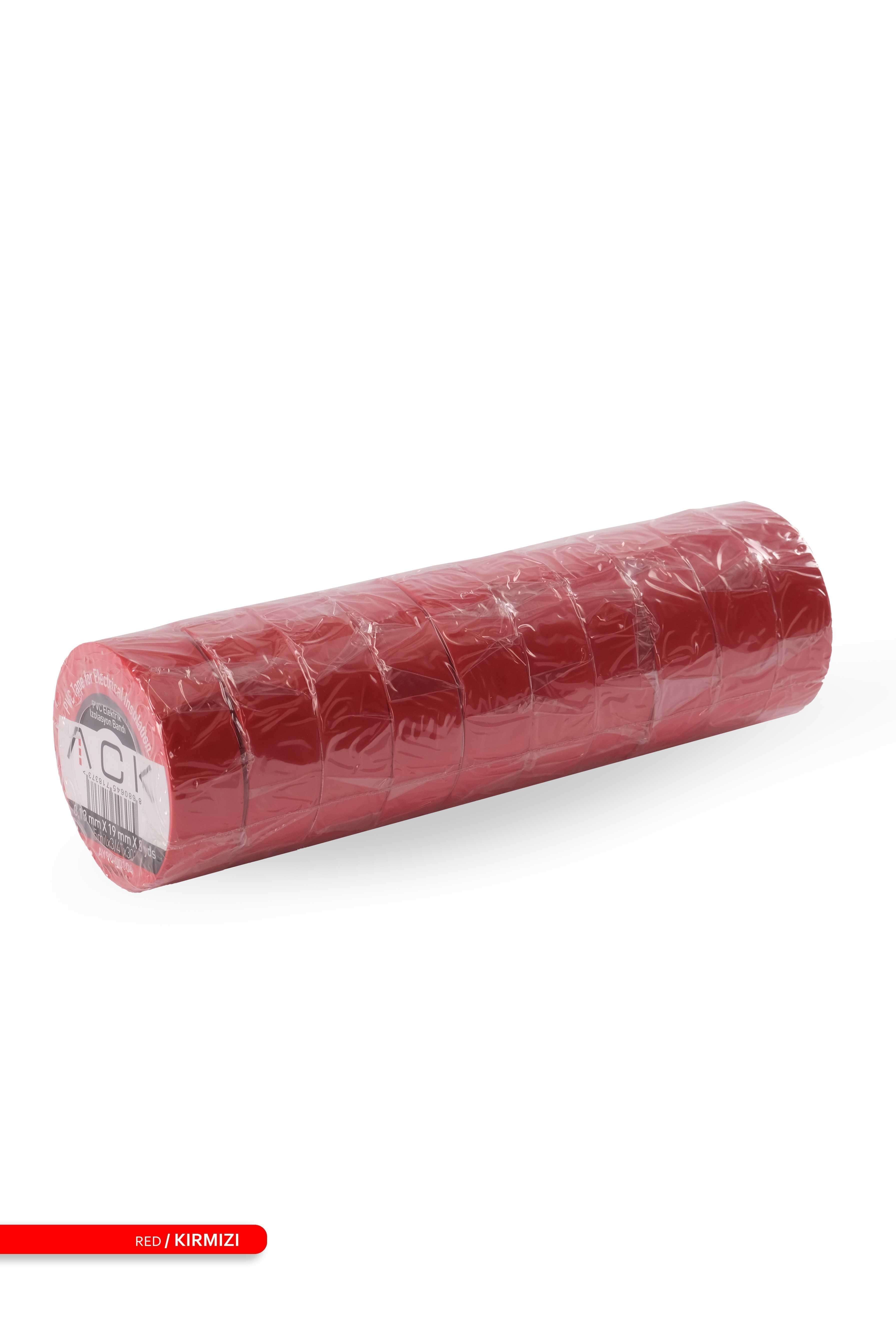 ACK PVC Elektrik İzolasyon Bandı Kırmızı 8m AY90-00104