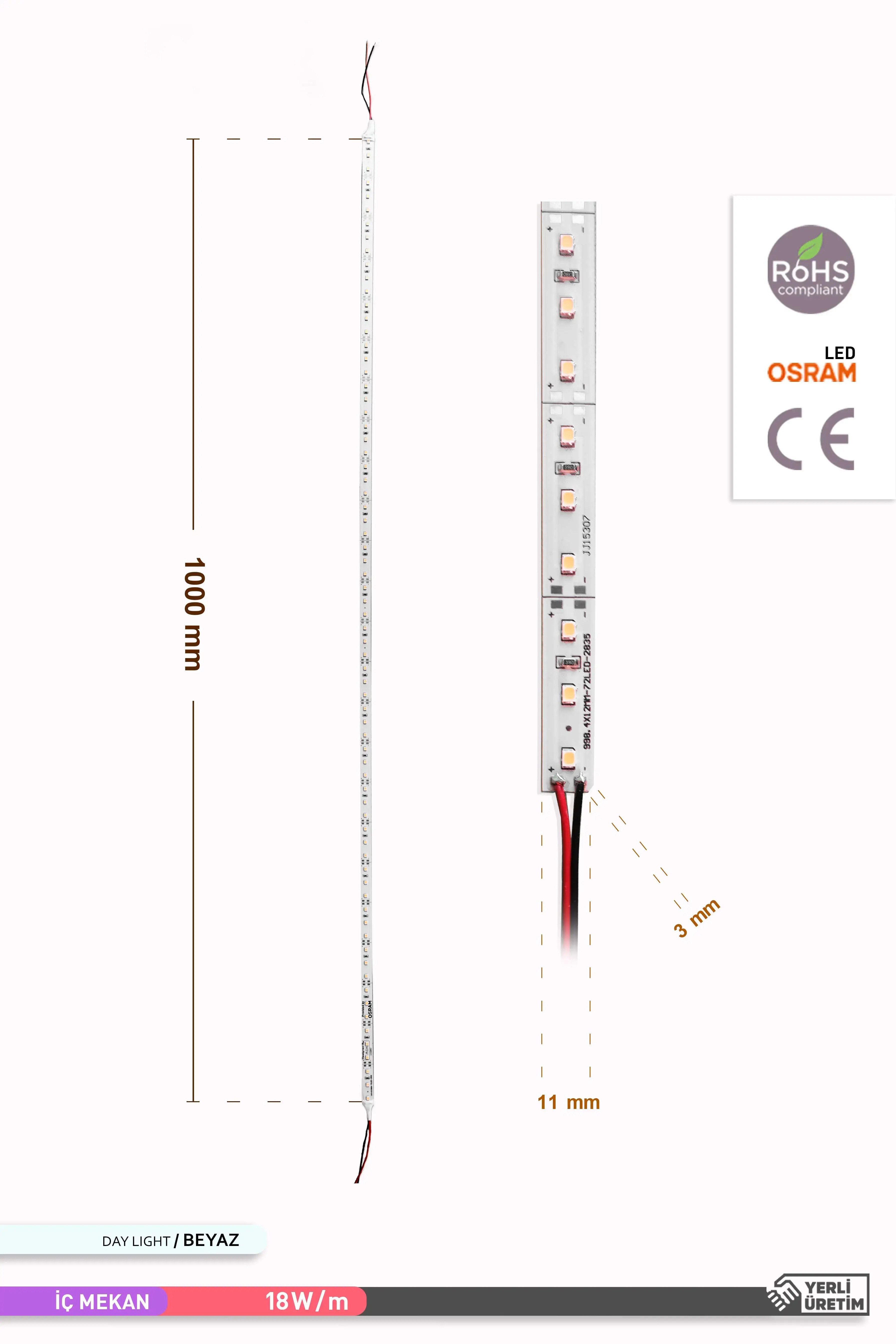 ACK LED Bar 6500K Beyaz Işık 12V 18W AS05-00103