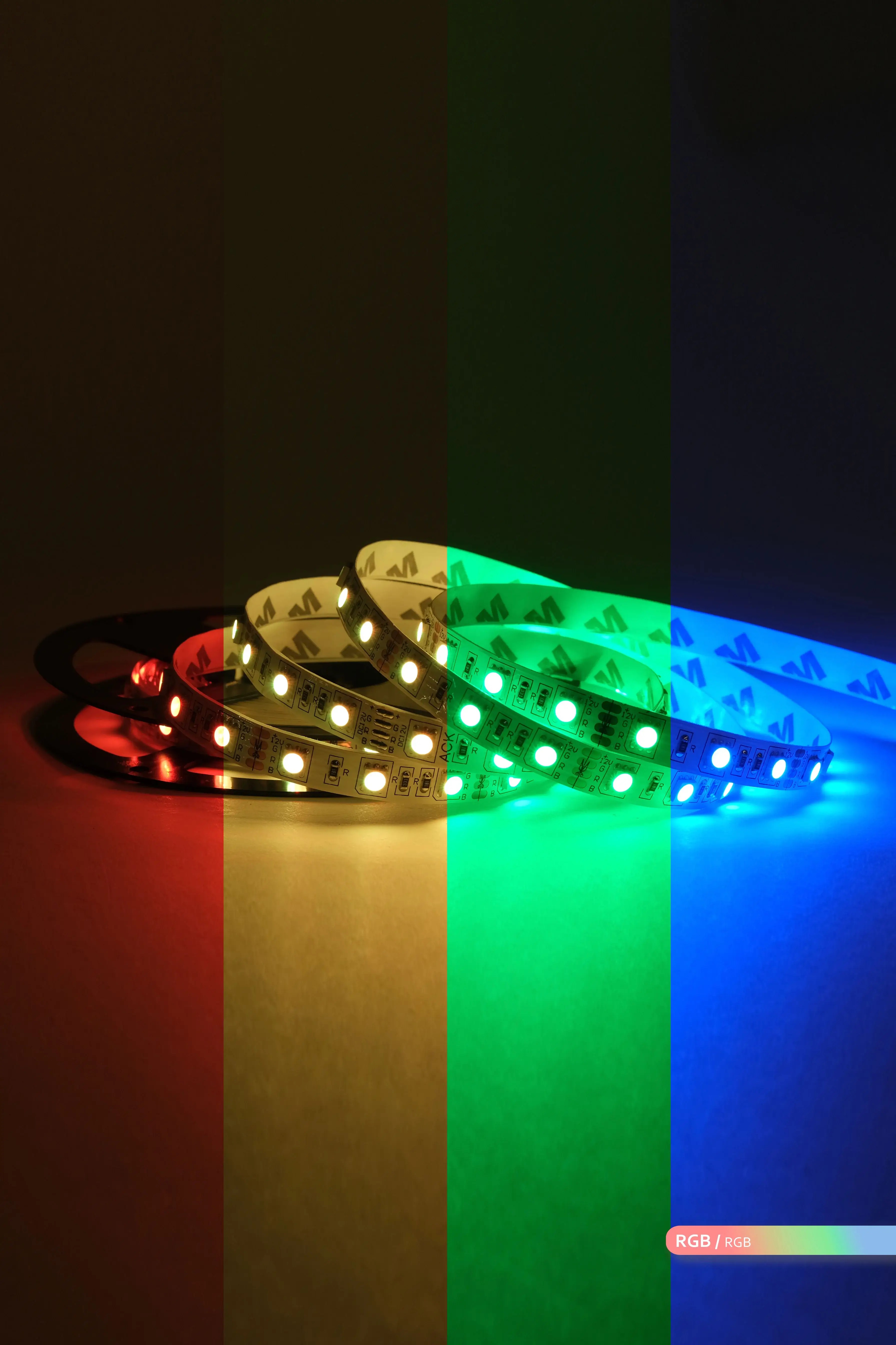 ACK Üç Çip 60 LED li Şerit LED RGB 12V 14.4W 5m AS01-00309