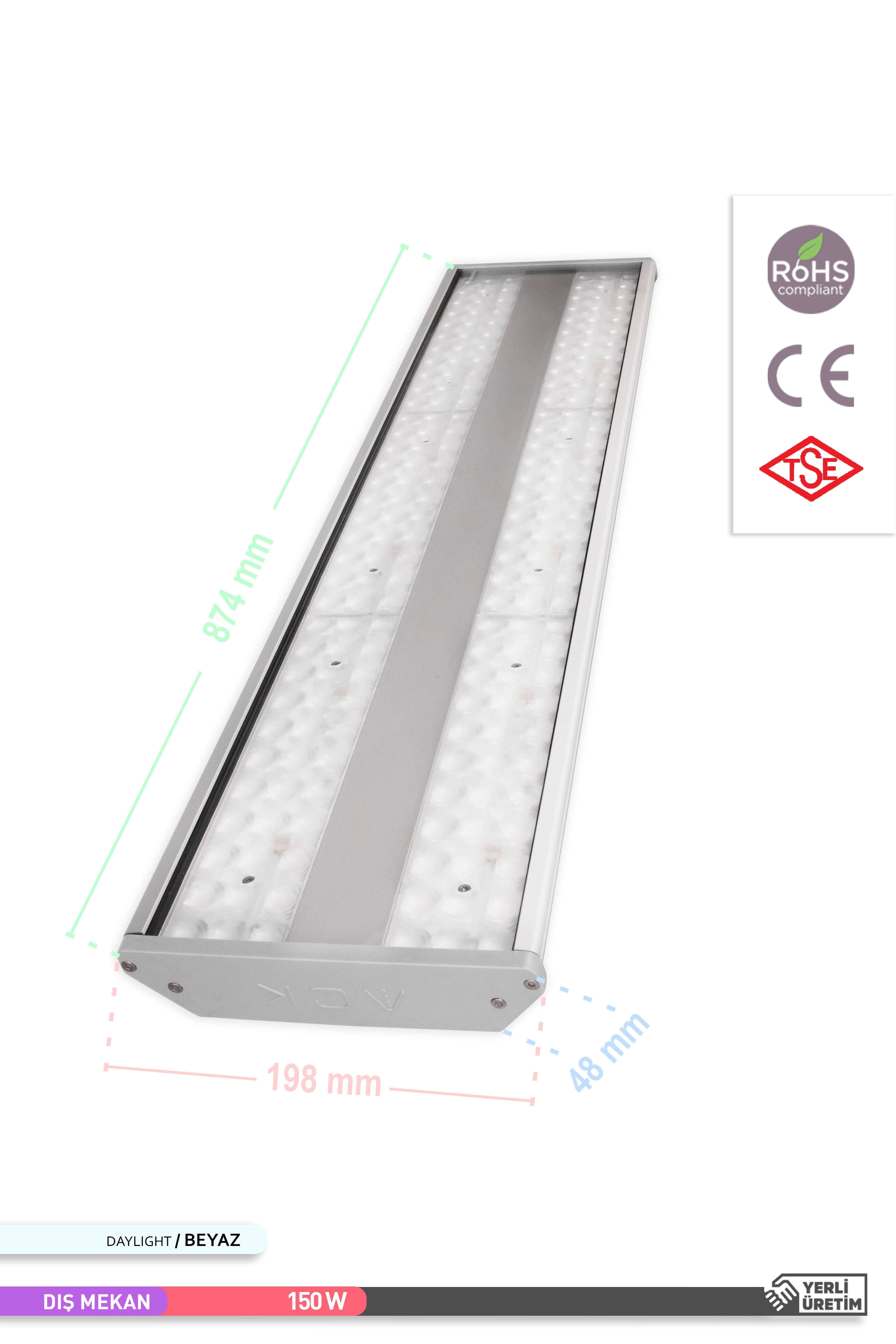 ACK LED Yüksek Tavan Armatürü 6500K Beyaz Işık 150W 890mm AT46-29433