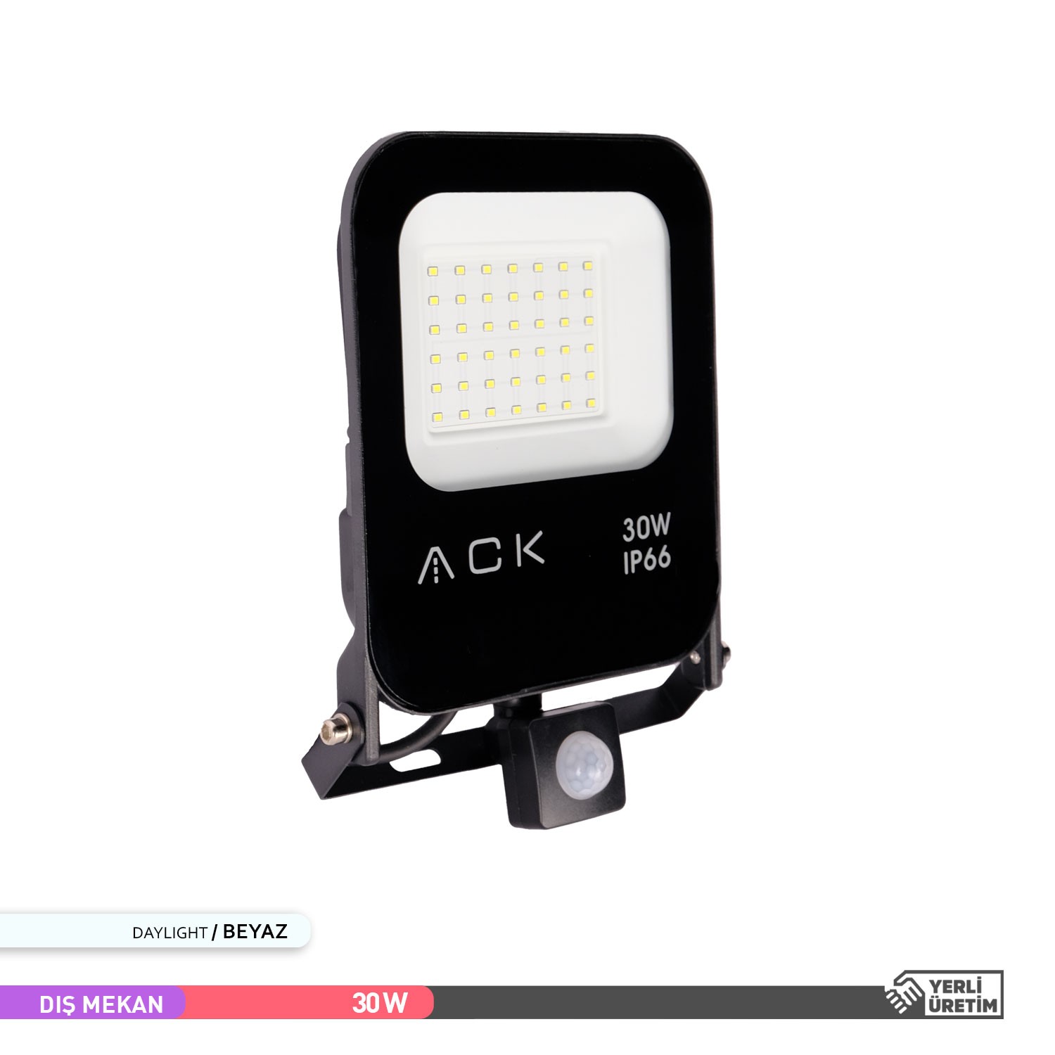 ACK 30W Sensörlü LED Projektör 6500K Beyaz Işık AT62-23032