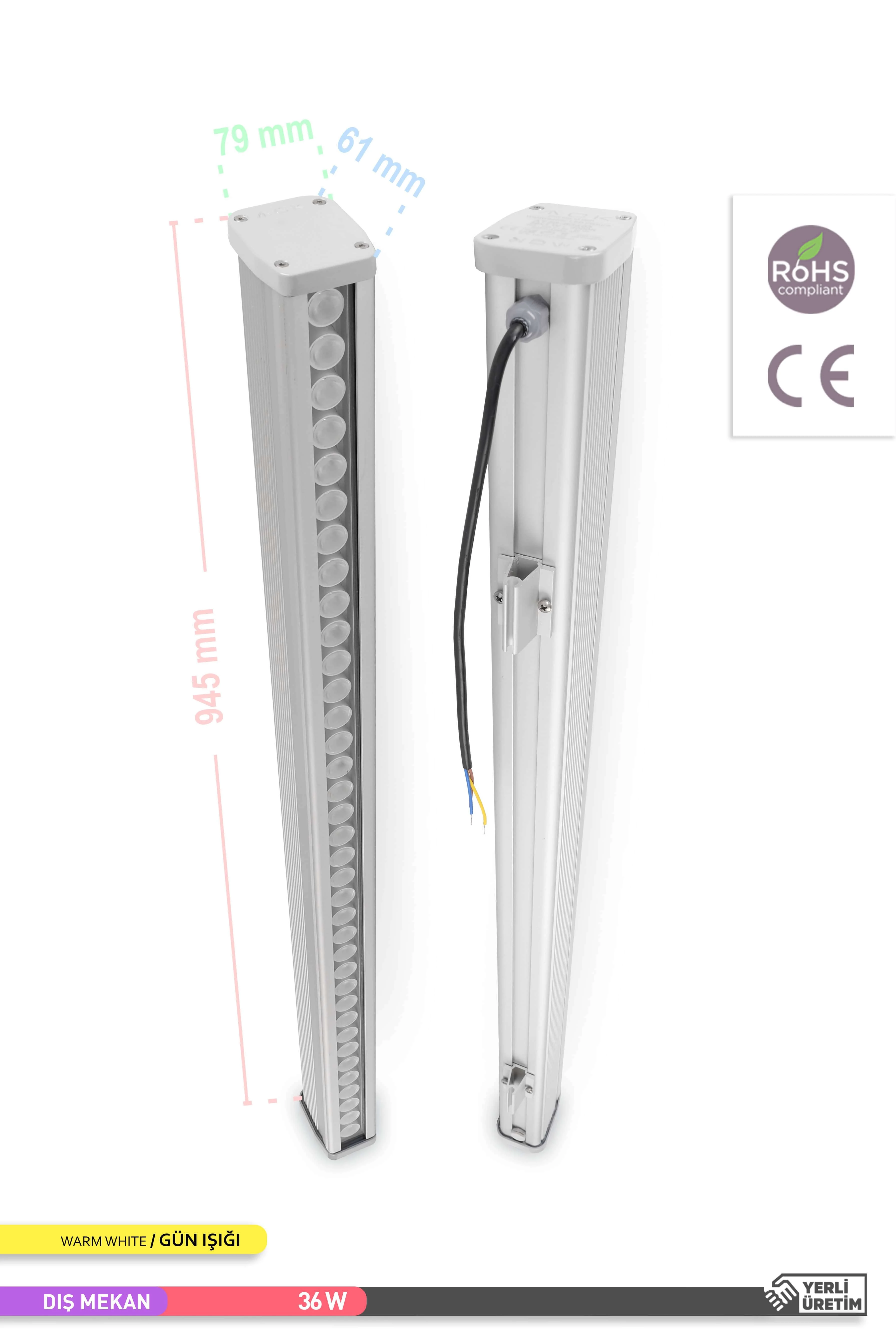 ACK LED Wallwasher 3000K Gün Işığı 36W 945mm AT20-03603