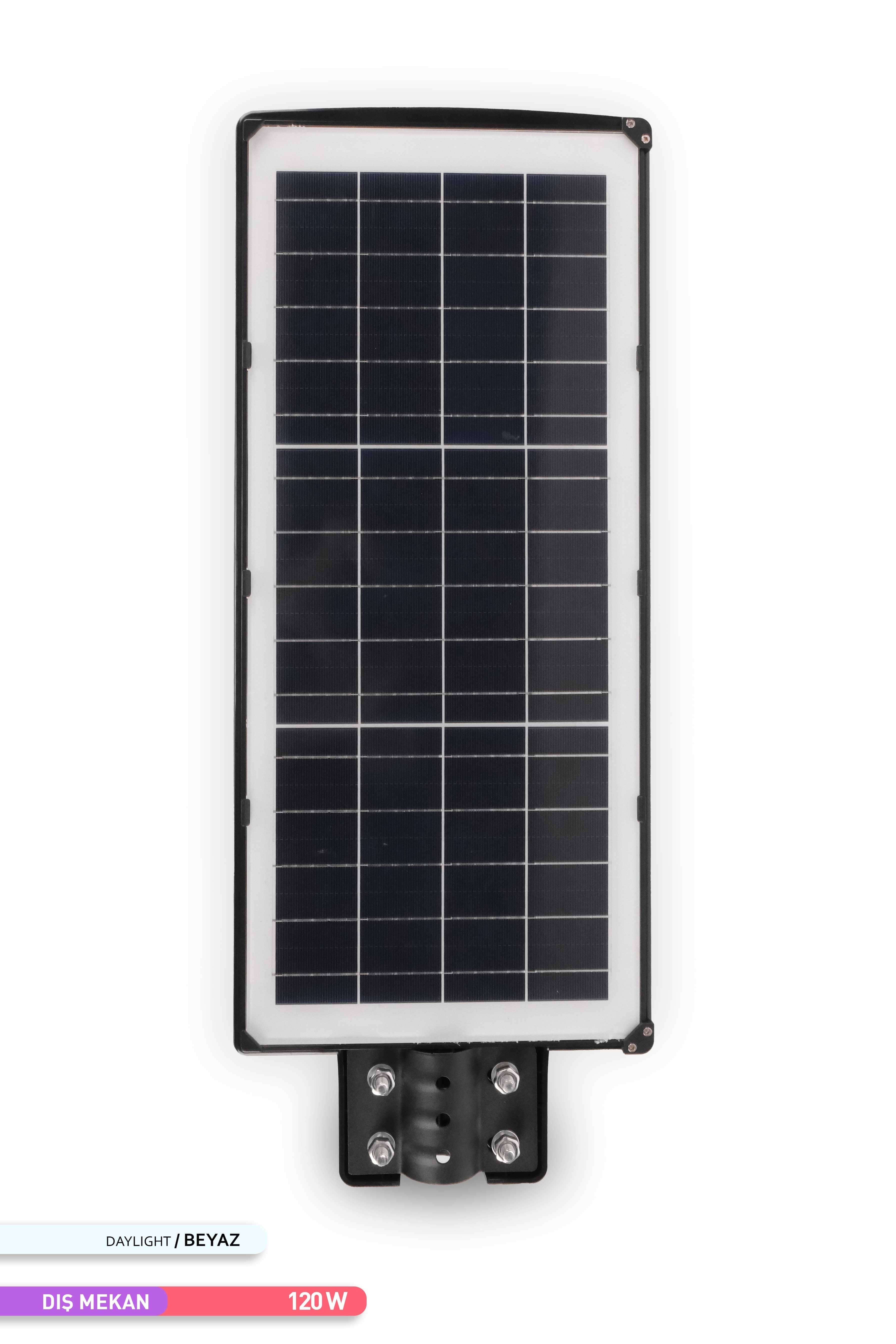 ACK 240 LED li LED Solar Sokak Armatürü Siyah Kasa 6500K Beyaz Işık 3.2V 120W AT42-09131