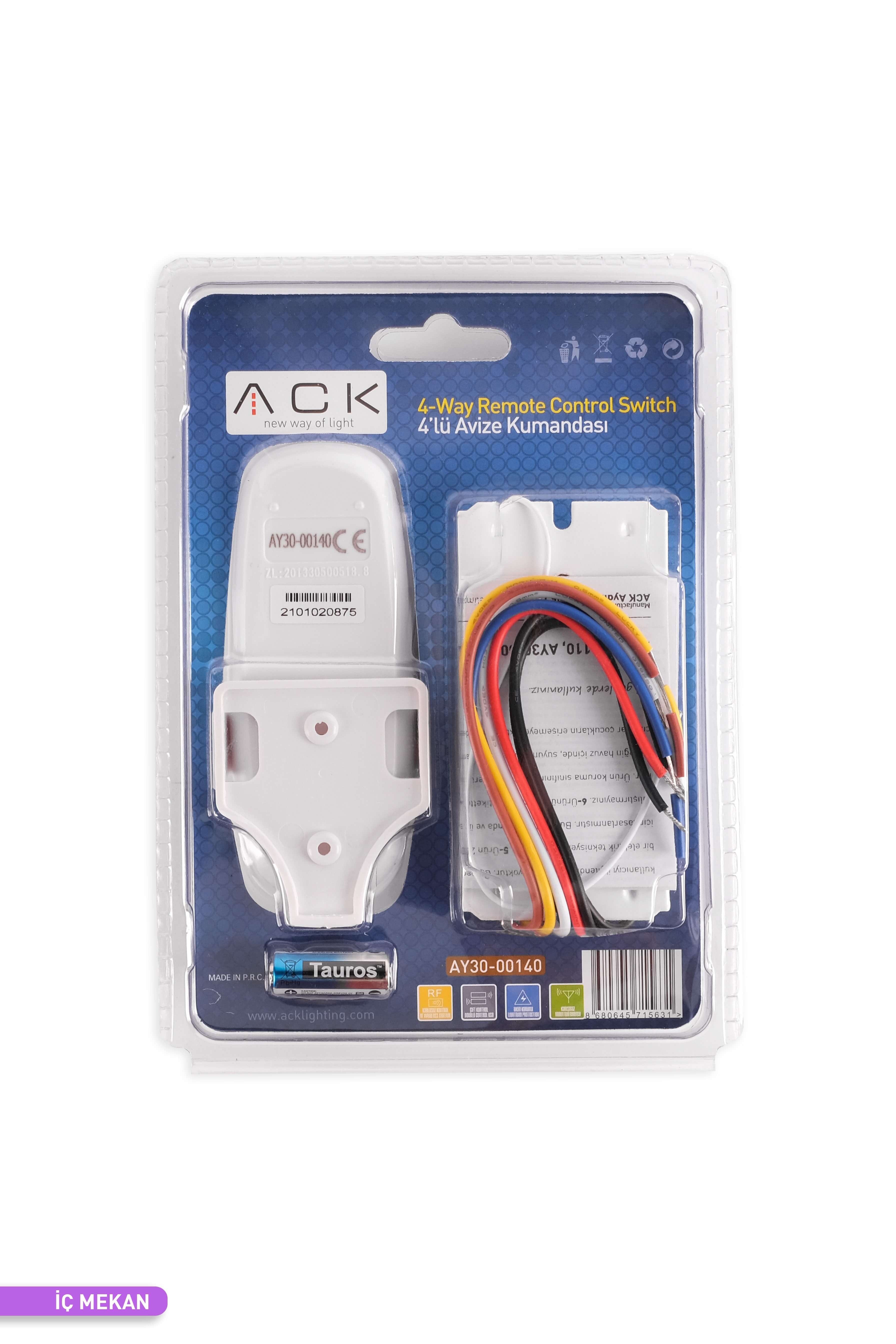 ACK 4 lü Avize Kumandası 220V 200W-1000W AY30-00140