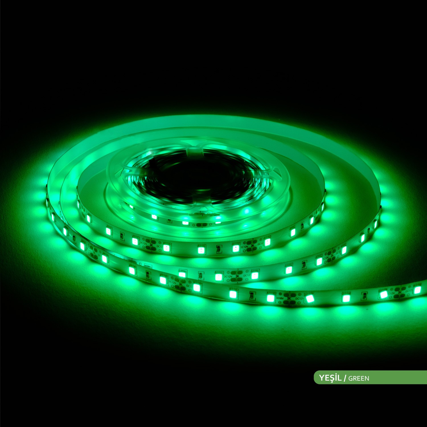 ACK Şerit LED 60 Led'li Yeşil Işık 7W 5 Metre AS01-00805