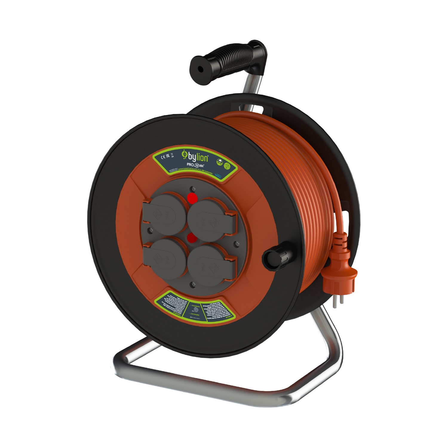 BYLION Makaralı Seyyar Uzatma Kablosu 40m 3*2.5mm Kapaklı Priz IP44