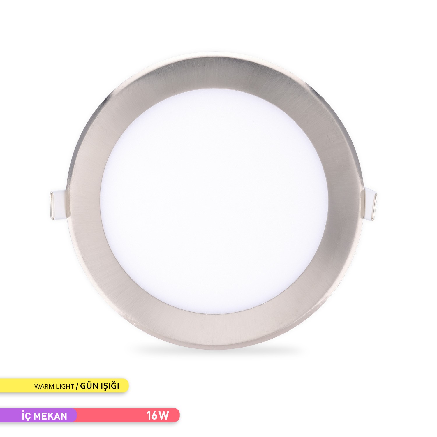 16W 3000K Günışığı SMD Sıva Altı Yuvarlak Led Spot Panel Saten Renk Kasa