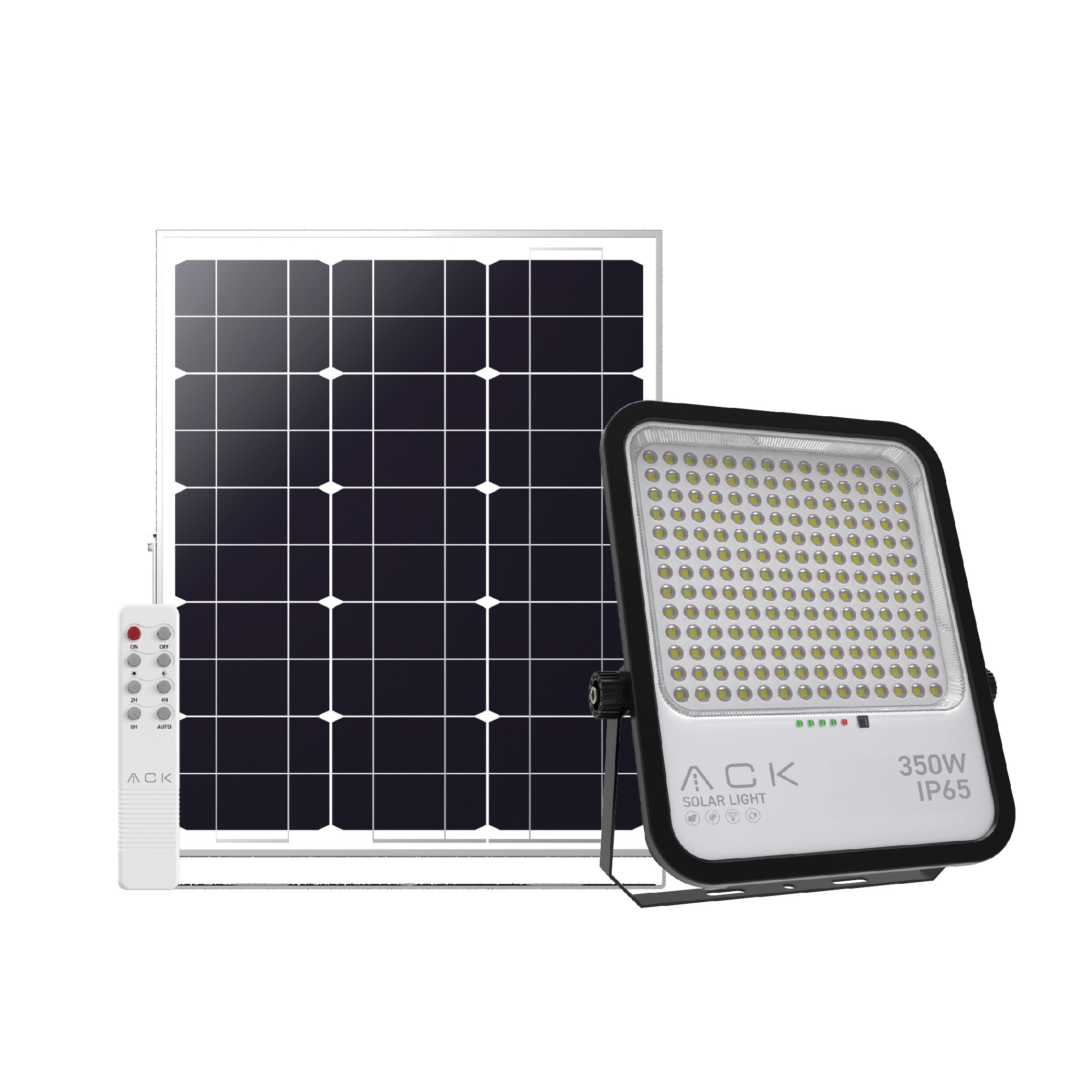 ACK 350W Sensörlü 6500K Kumandalı Solar LED Projektör IP65 Güneş Enerjili - AT65-19832