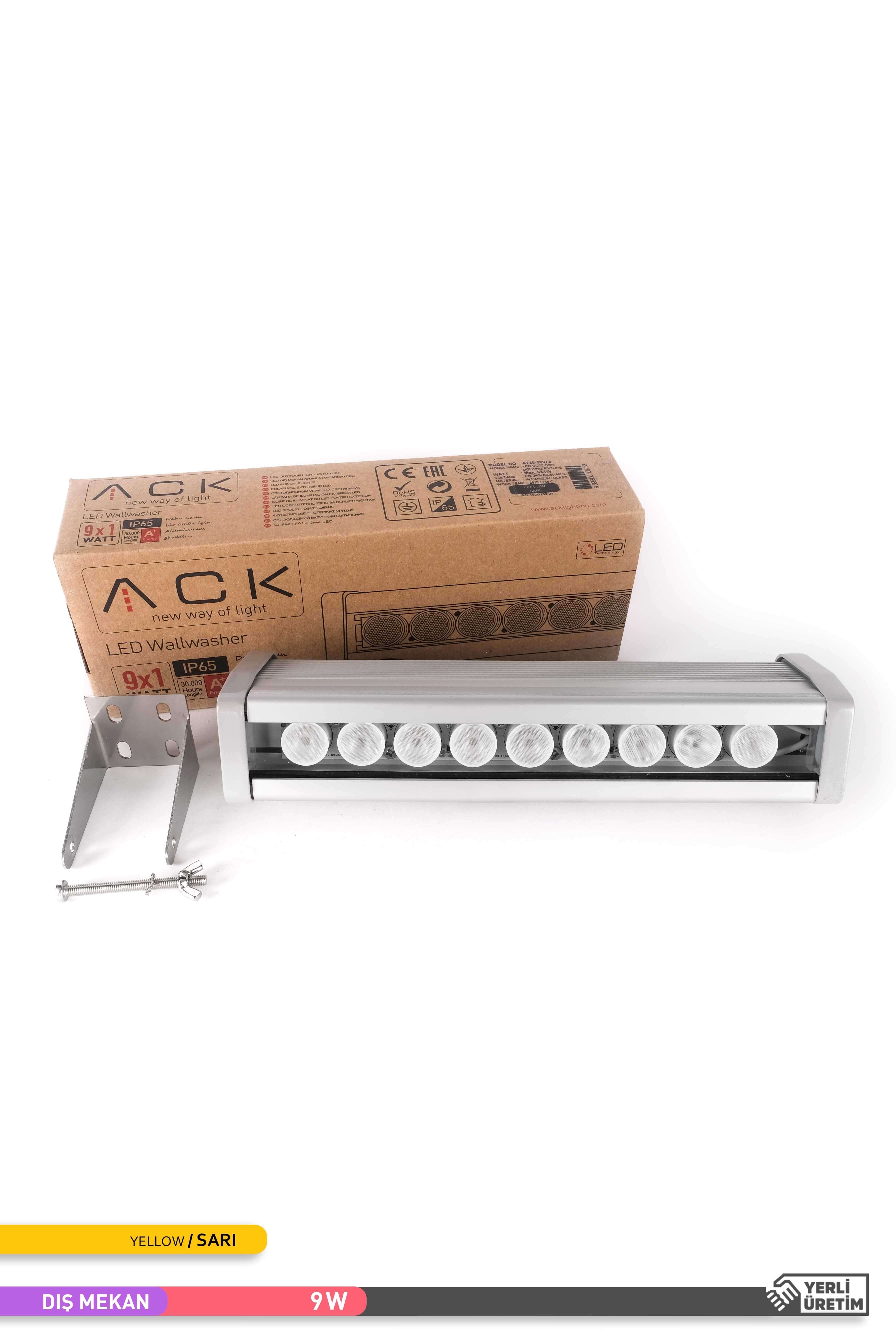 ACK LED Wallwasher Sarı Işık 9W 276mm AT20-00973