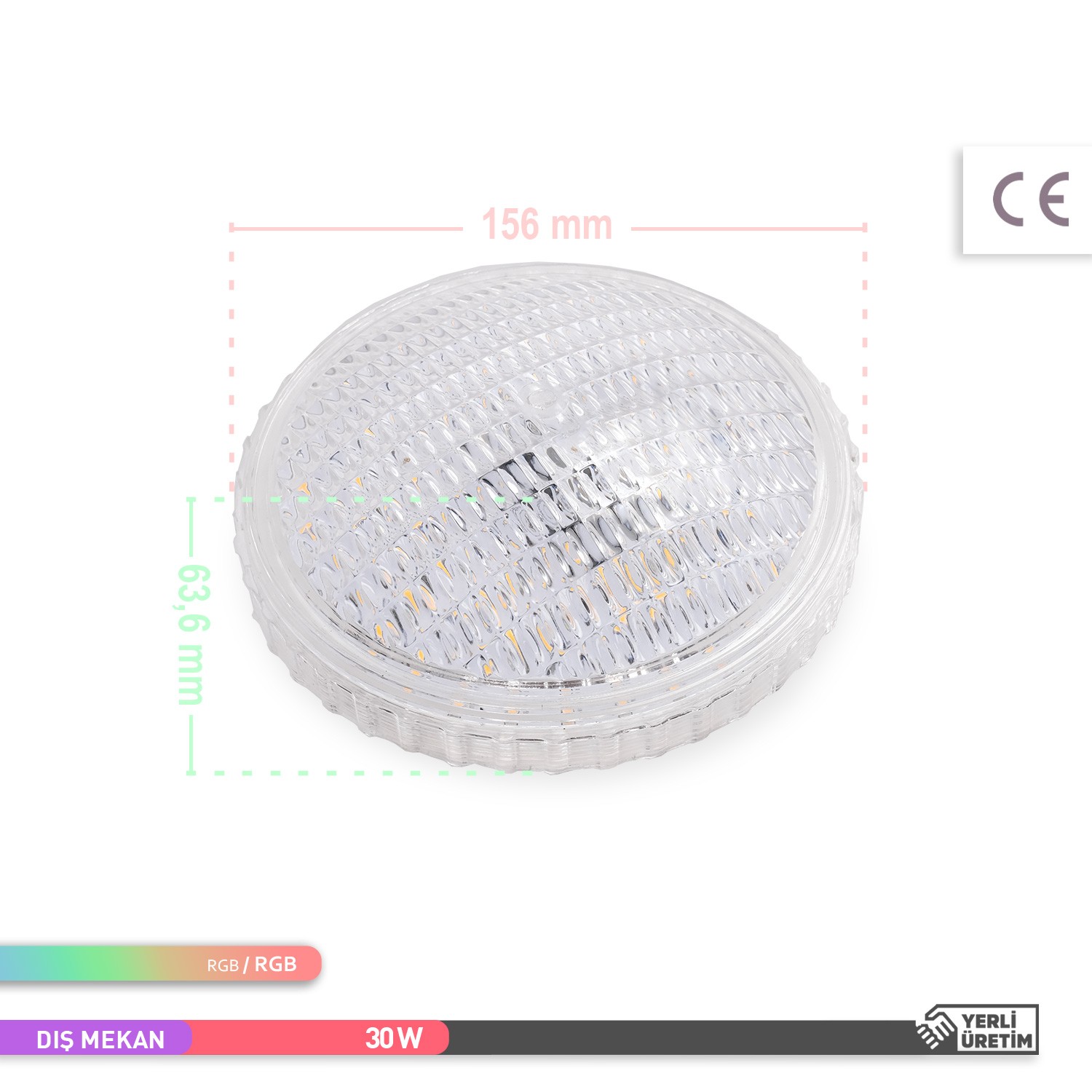 ACK 30W LED Havuz Ampulü PAR56 RGB E27 AA31-83629