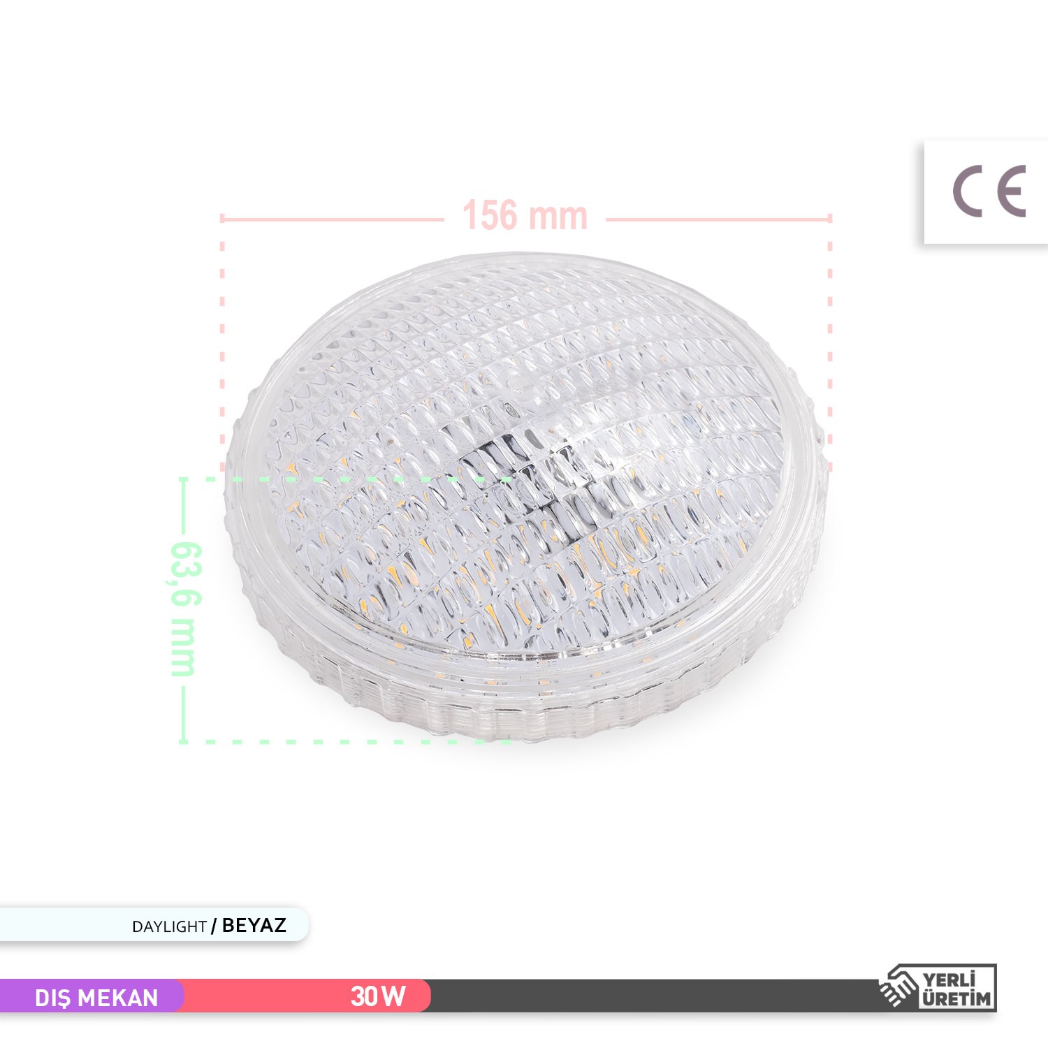 ACK 30W LED Havuz Ampulü PAR56 6500K Beyaz Işık E27 AA31-83623