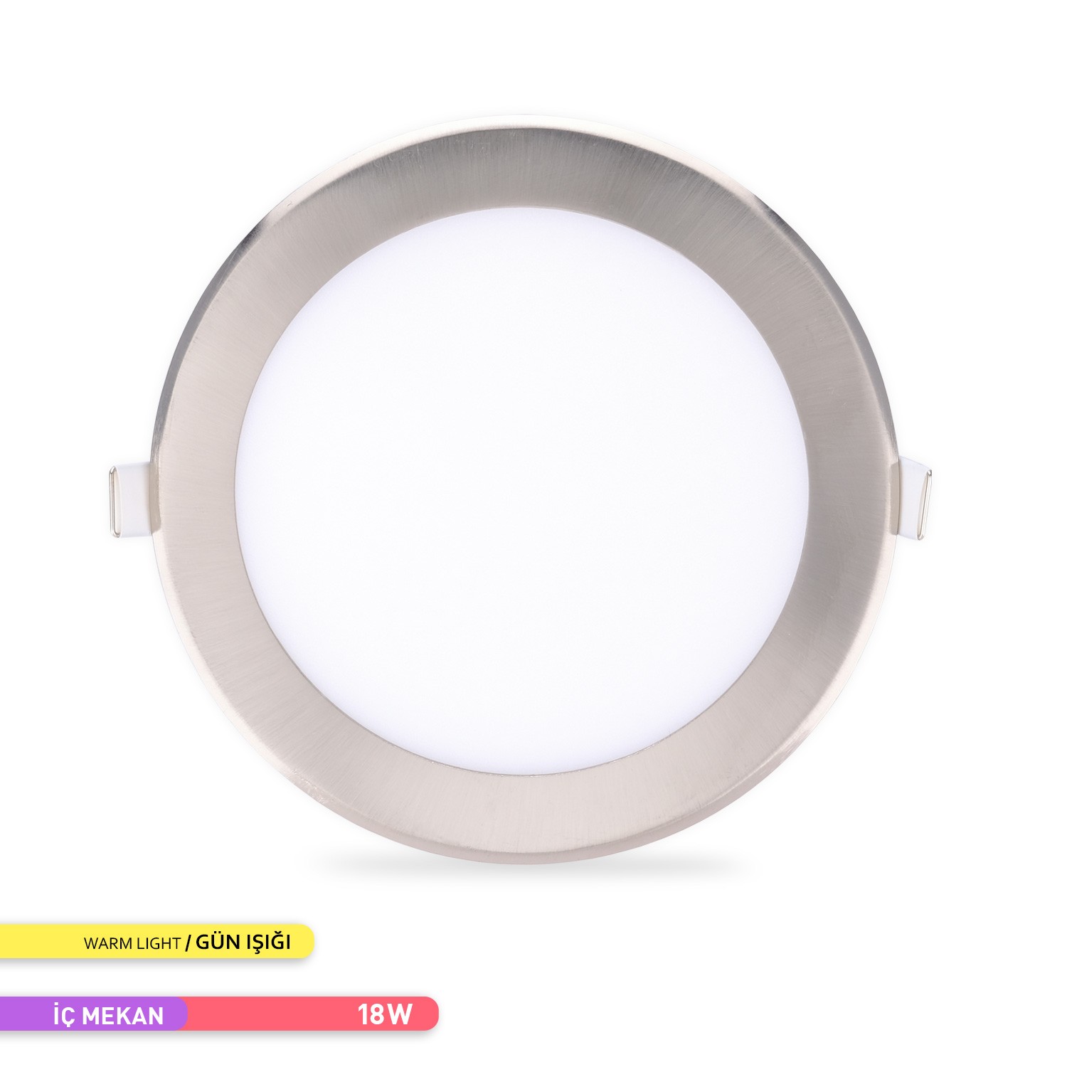 18W 3000K Günışığı SMD Sıva Altı Yuvarlak Led Spot Panel Saten Renk Kasa