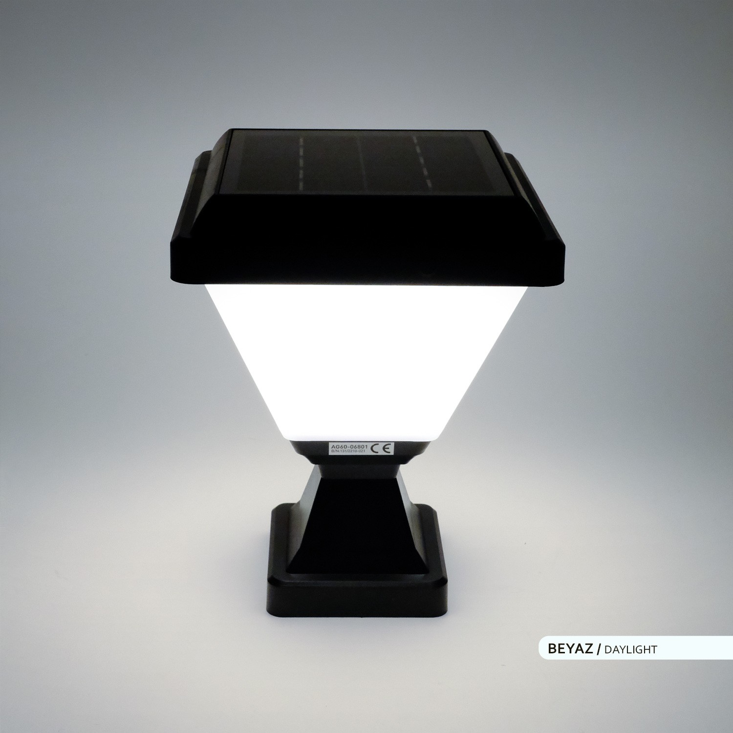 ACK Solar LED Bahçe Armatürü 6500K Beyaz Işık Set üstü ve Kazıklı Güneş Enerjili Bahçe Aydınlatması Şeffaf
