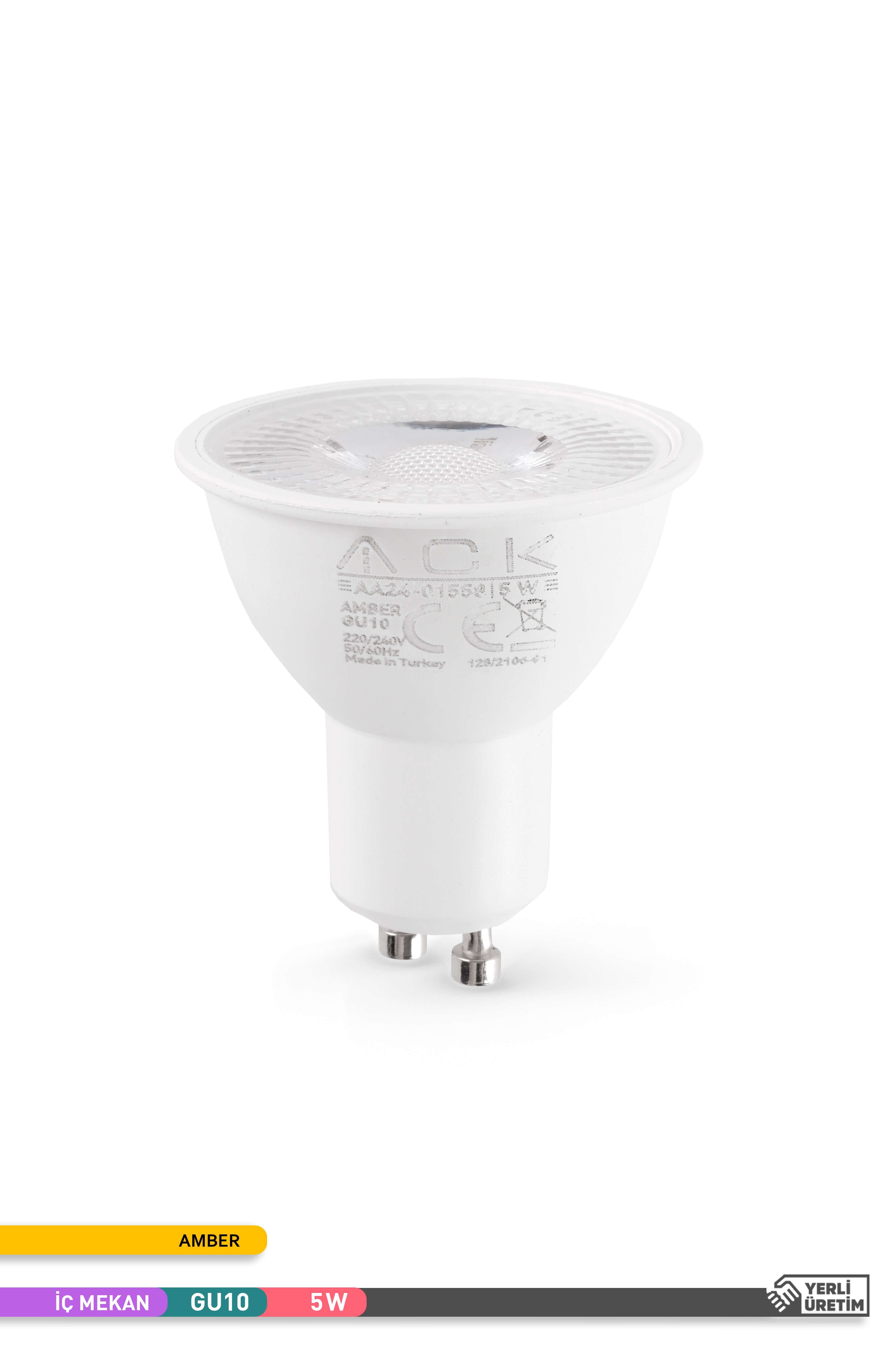 ACK 5W Reflektörlü LED Ampul Amber GU10