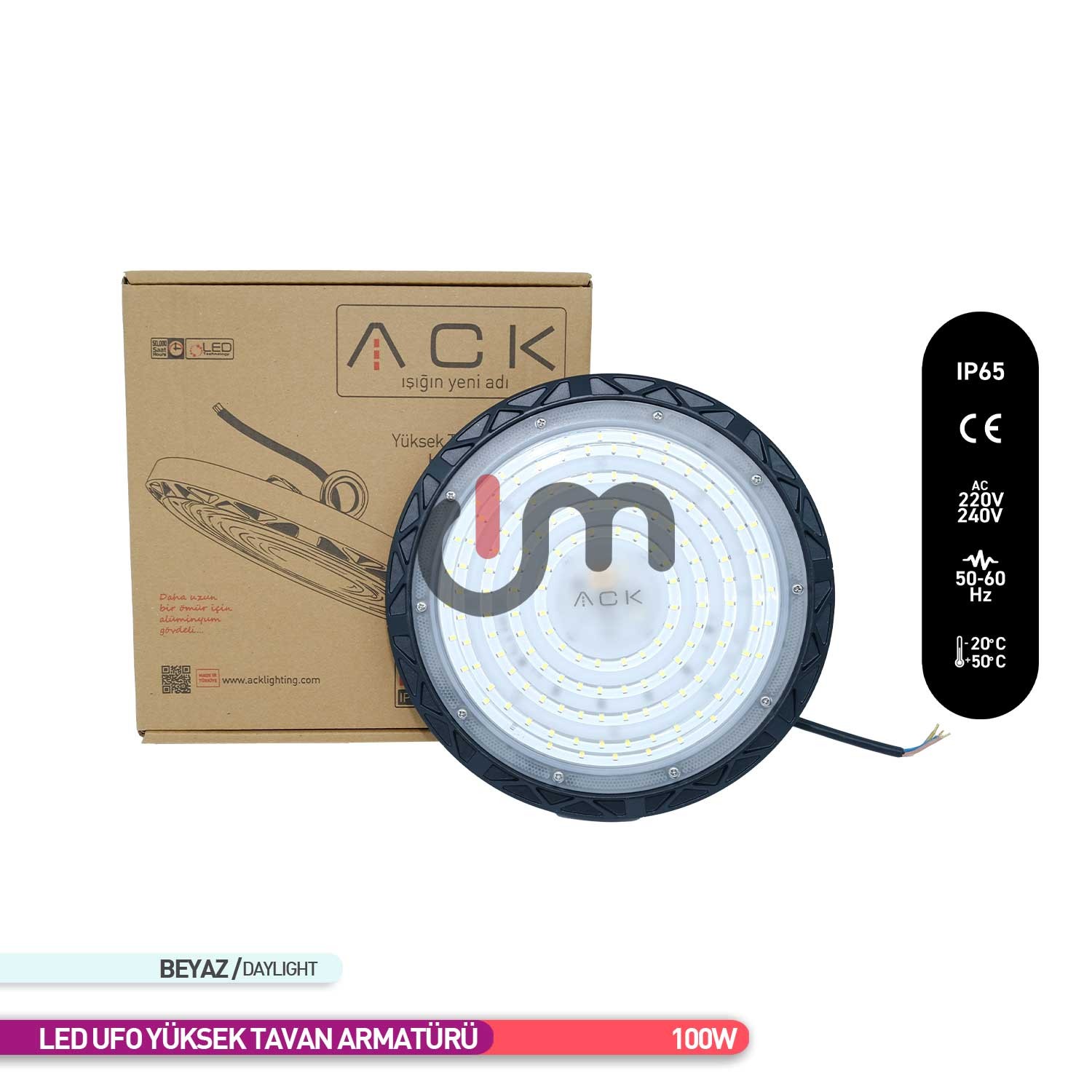 ACK LED UFO Yüksek Tavan Armatürü 100W 6500K  AT43-19133