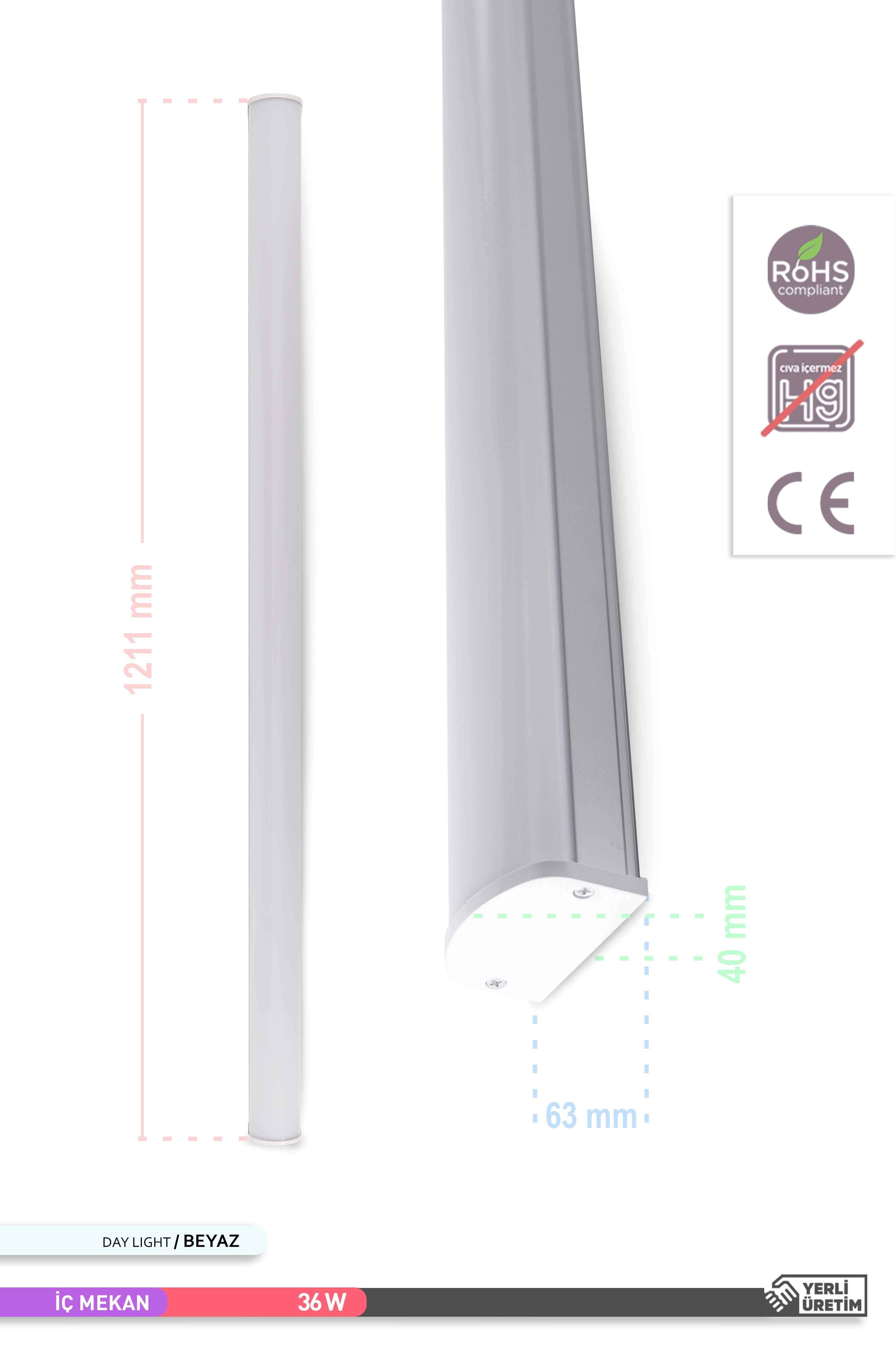 ACK Neptün LED Bant Armatür 6500K Beyaz Işık 36W 1205mm AN20-01233