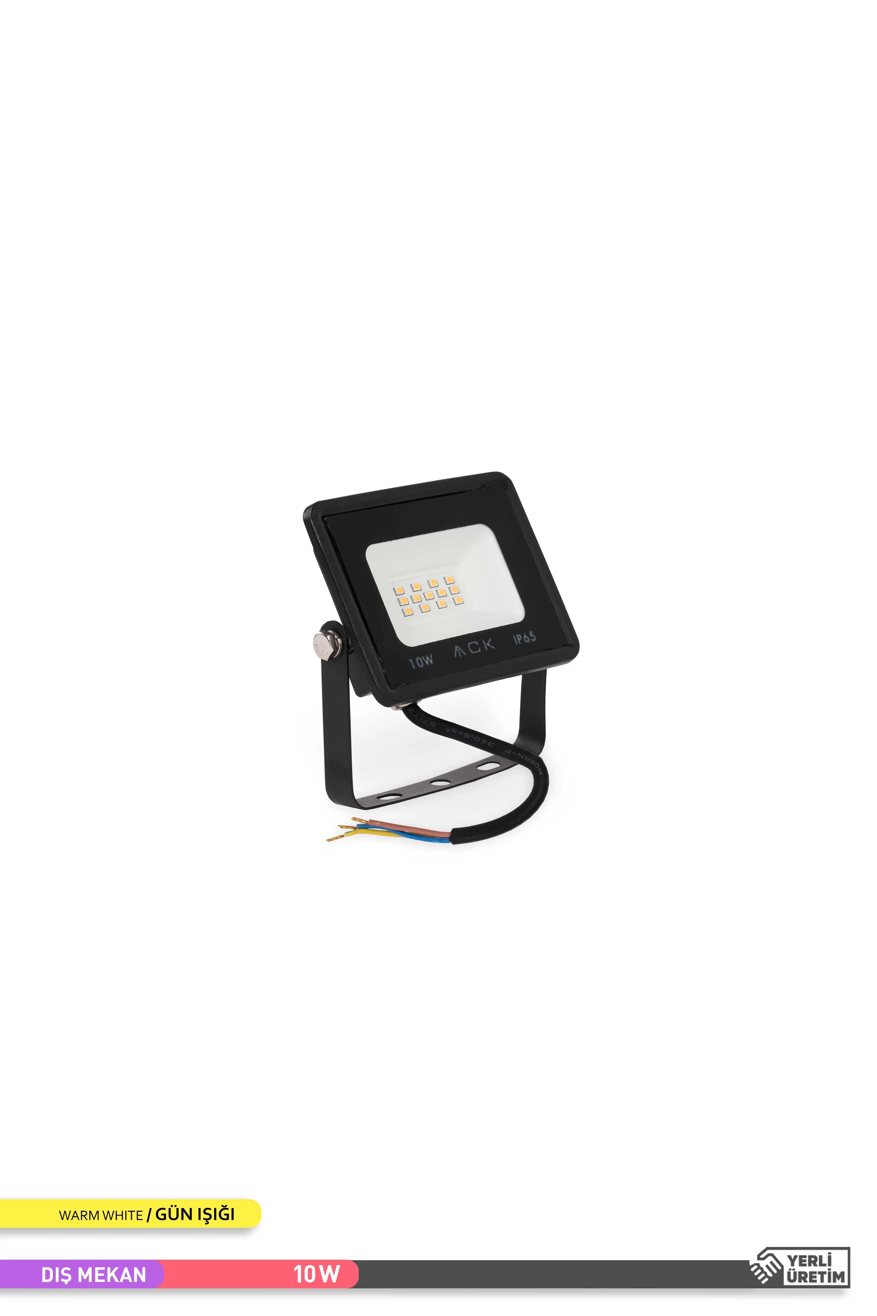 ACK SMD LED Projektör Siyah Kasa 3000K Gün Işığı 220V 10W AT62-01002