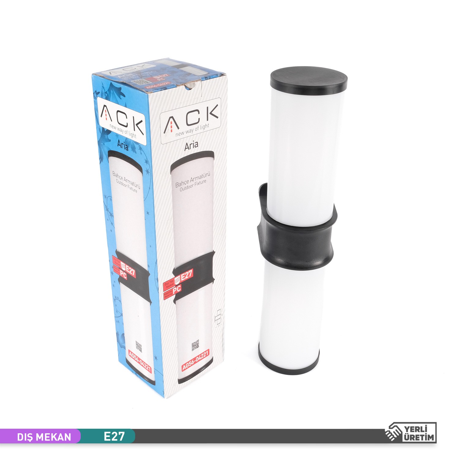 ACK Aria Bahçe Duvar Apliği E27 Bahçe Aydınlatma Armatürü 43cm AG56-04221