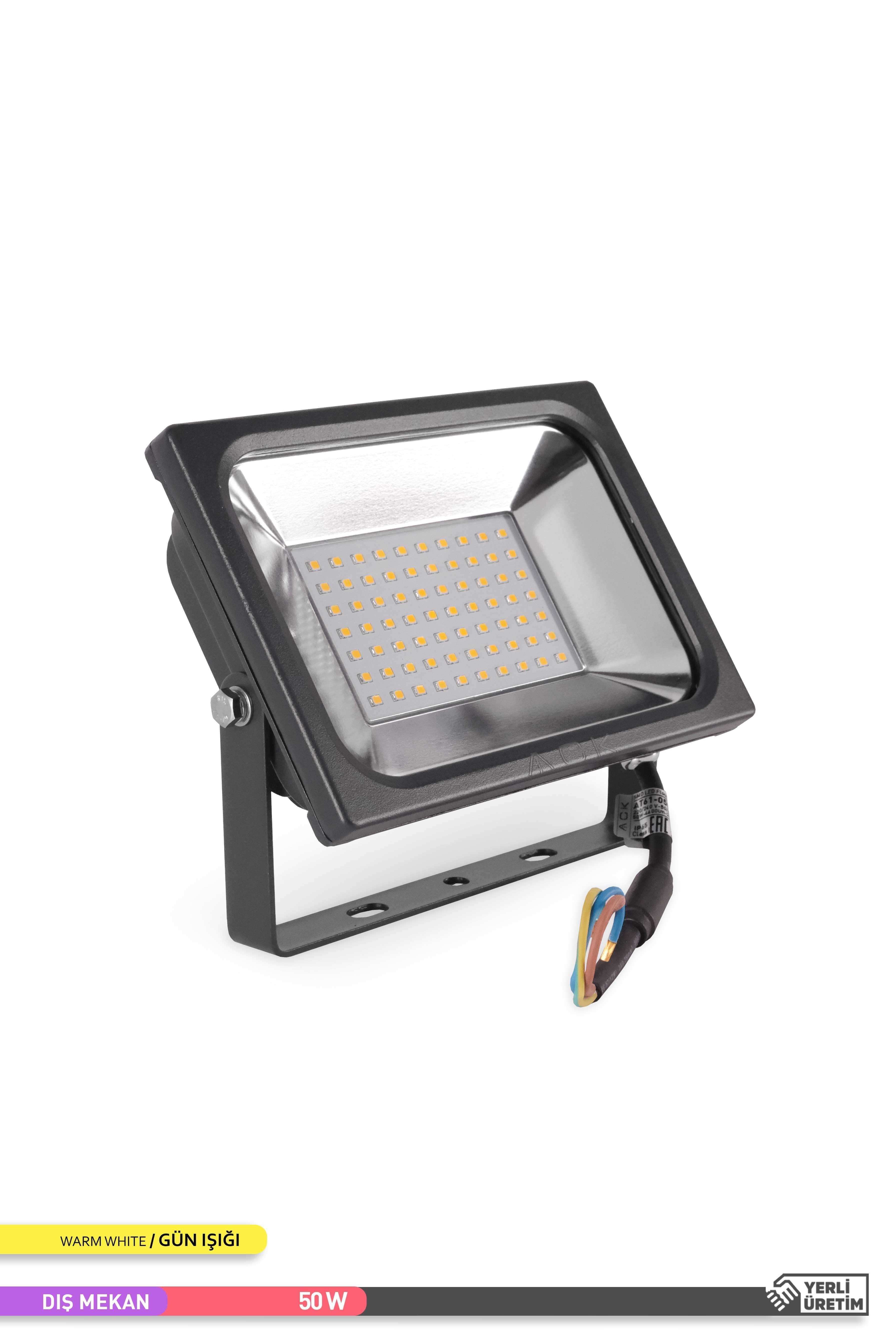 ACK LED Projektör Siyah Kasa 3000K Gün Işığı 220V 50W