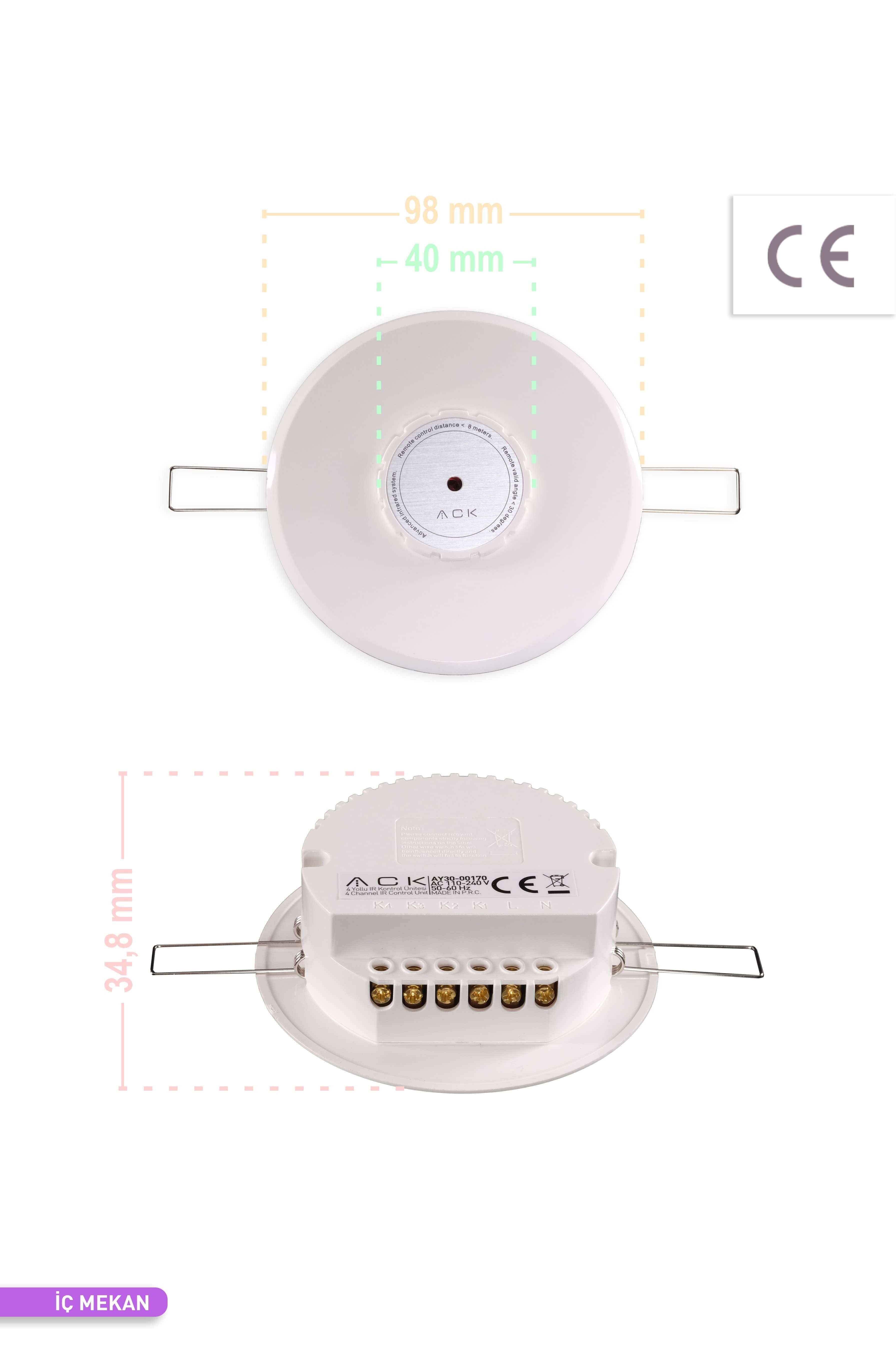 ACK 4 Yollu IR Kızıl Ötesi Kontrol Ünitesi Beyaz AY30-00170