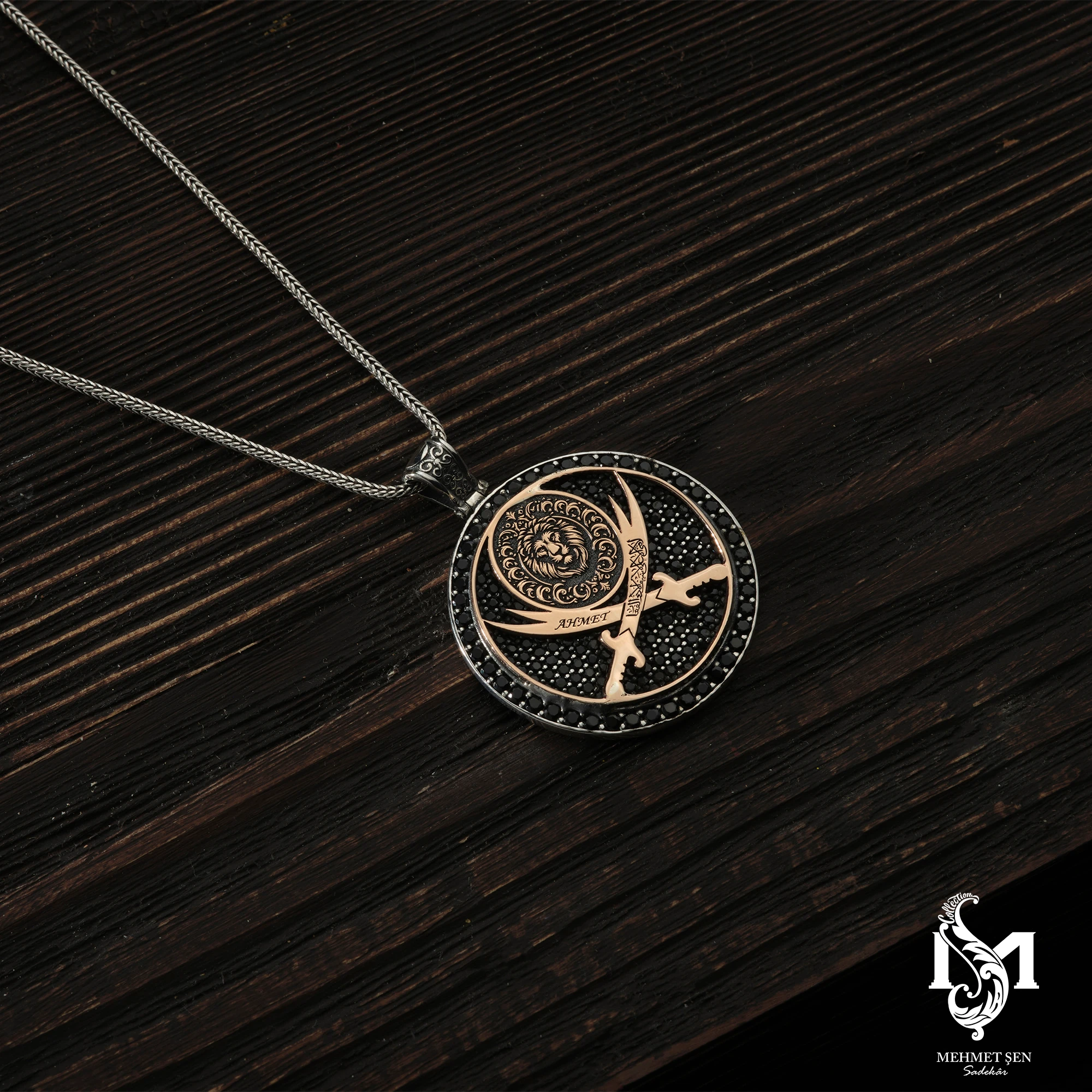 Zülfikarlı Aslan Gümüş Erkek Kolye Modeli