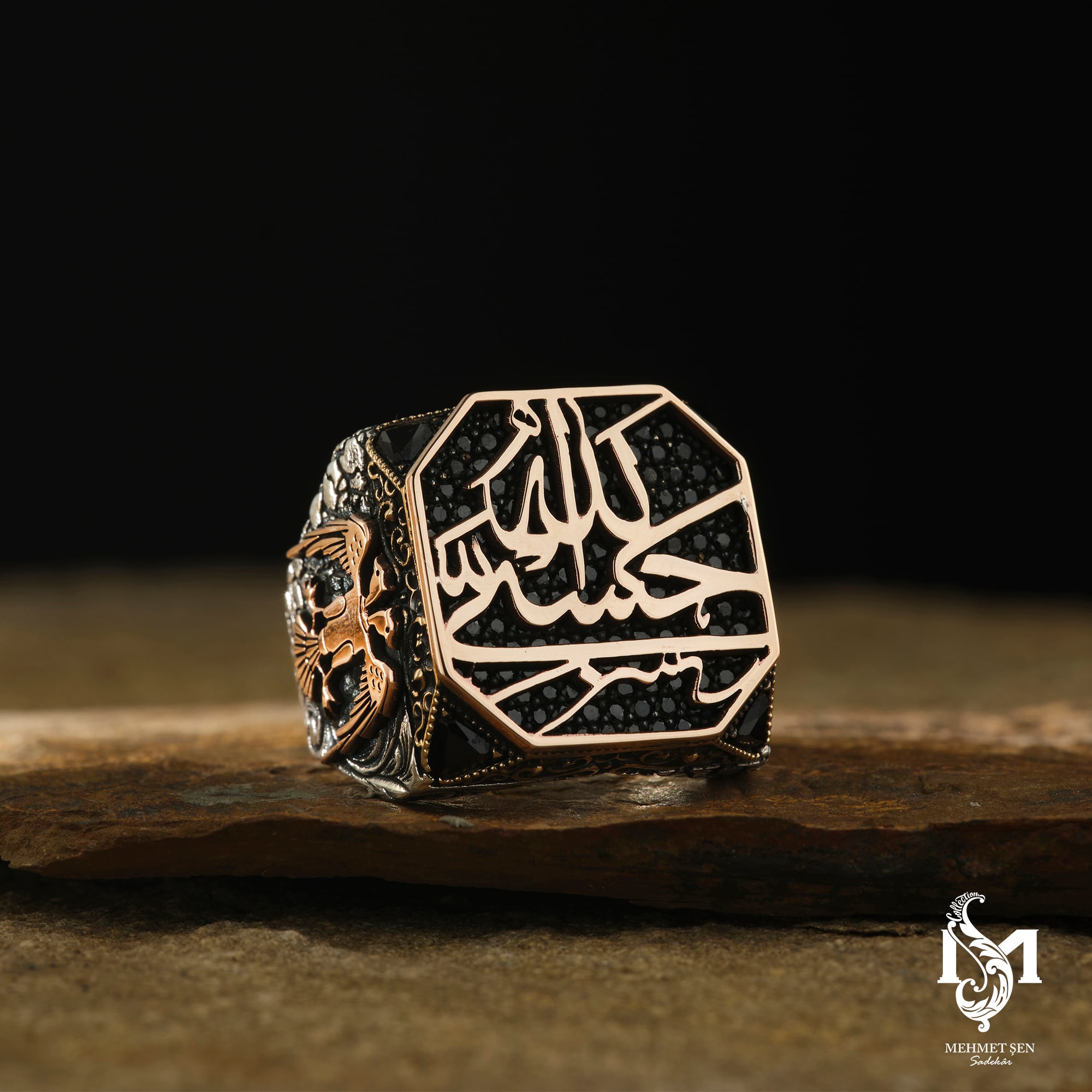 Hasbinallah Yazılı Erkek Yüzük Modeli