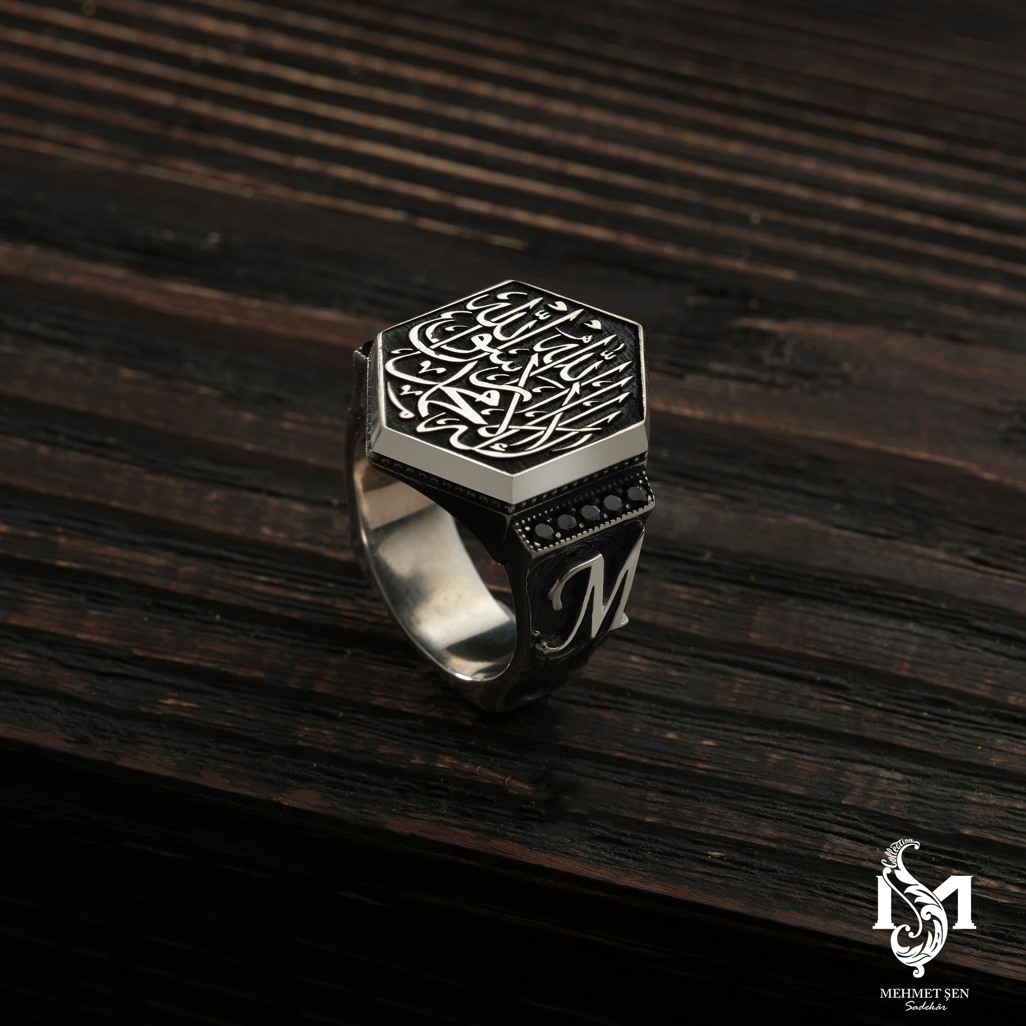 Kelime-i Tevhid Gümüş Erkek Yüzük Modeli